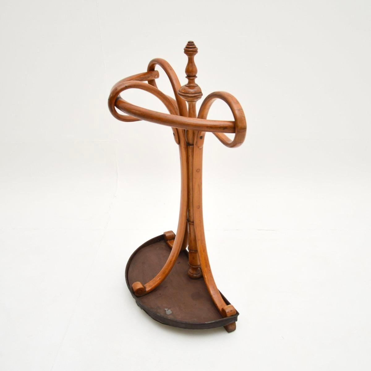Austrian Antique Bentwood Umbrella / Stick Stand by Thonet For Sale