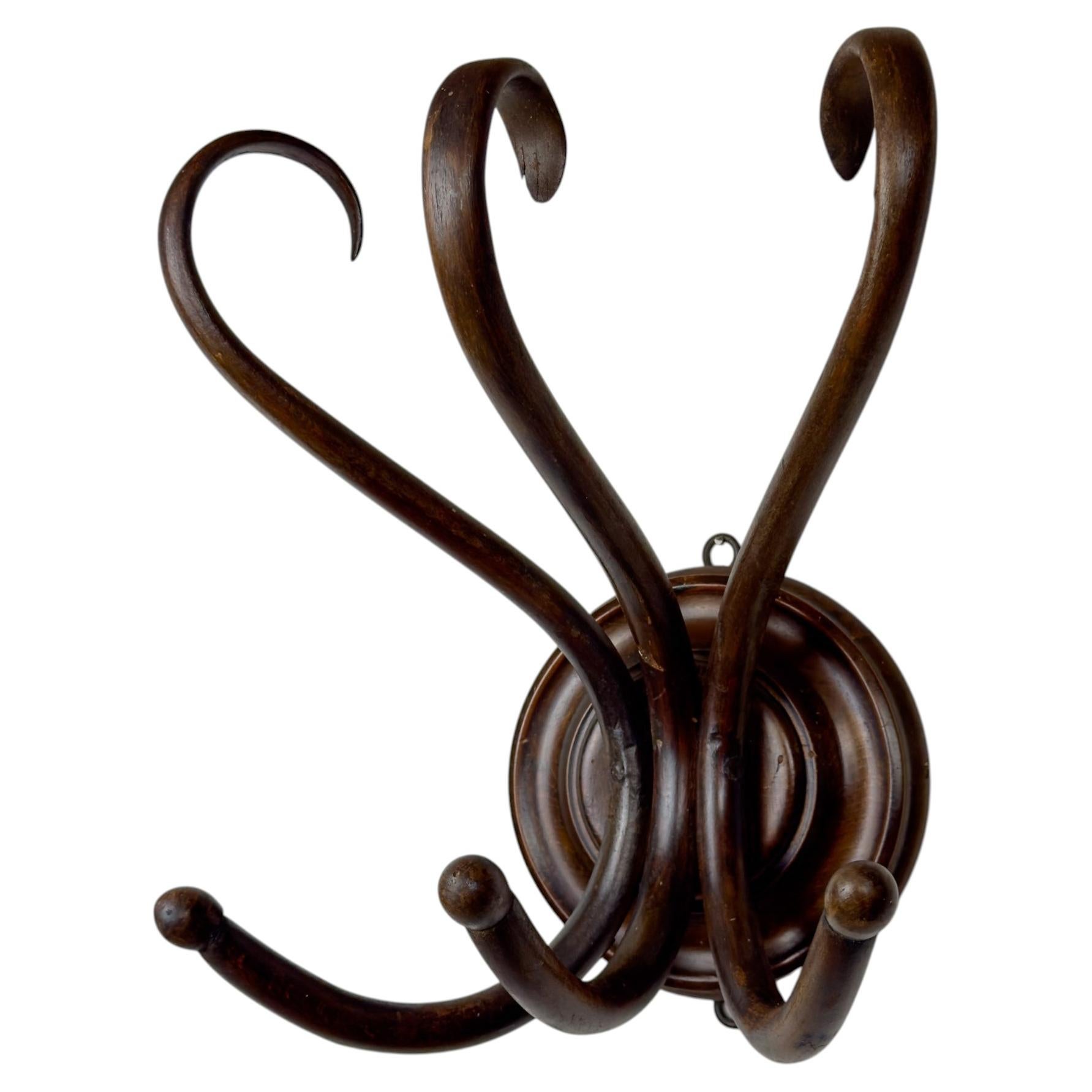 Antique Bentwood Wall Coat Rack by Thonet, Austria, 1920s