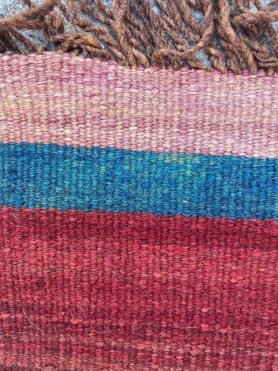 Bobyrug’s Antique Berber colourful Moroccan Kilim  For Sale 6