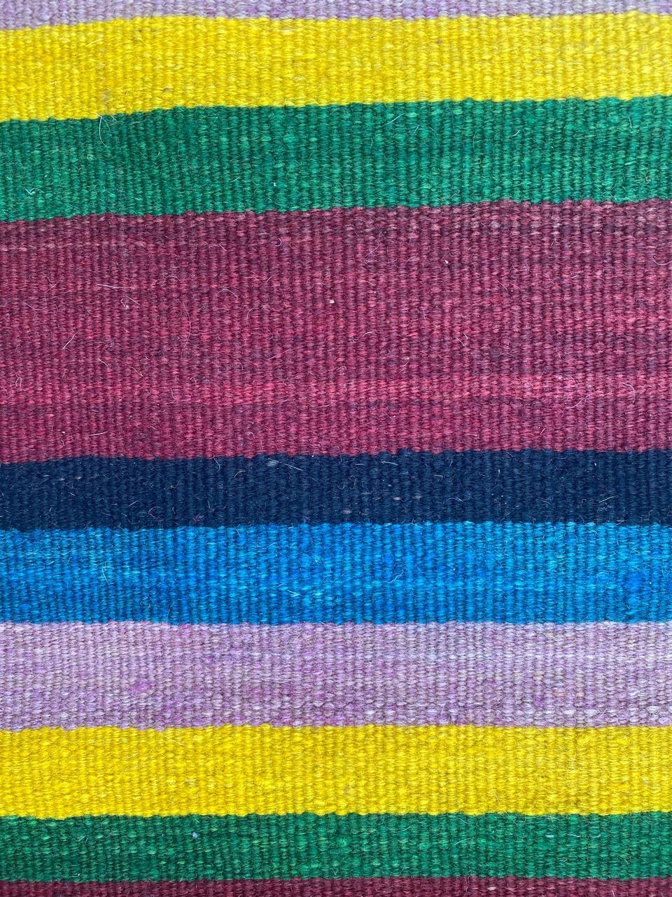 Bobyrug’s Antique Berber colourful Moroccan Kilim  In Good Condition For Sale In Saint Ouen, FR