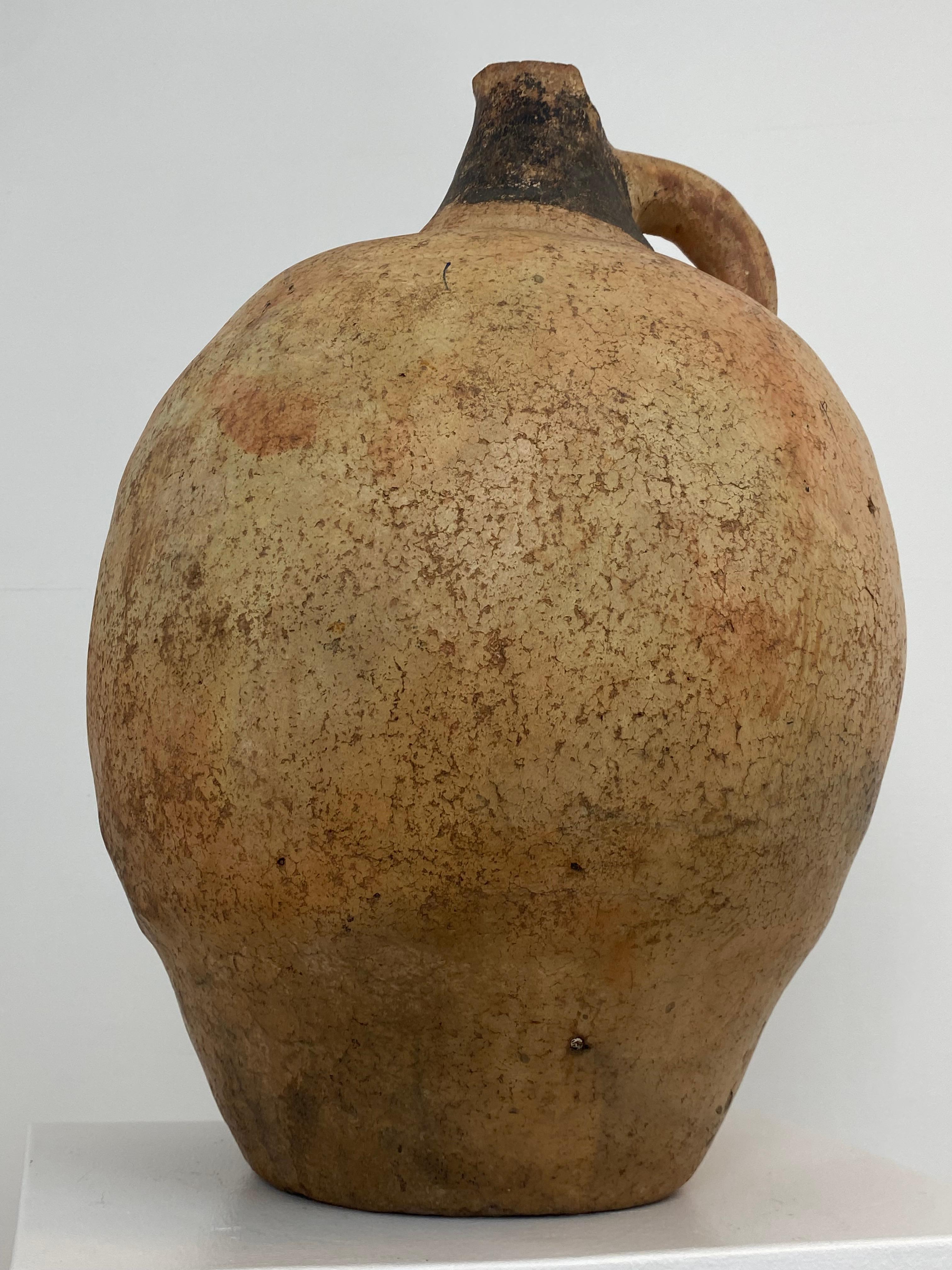 Patinated Antique Berber Terracotta Jar  For Sale