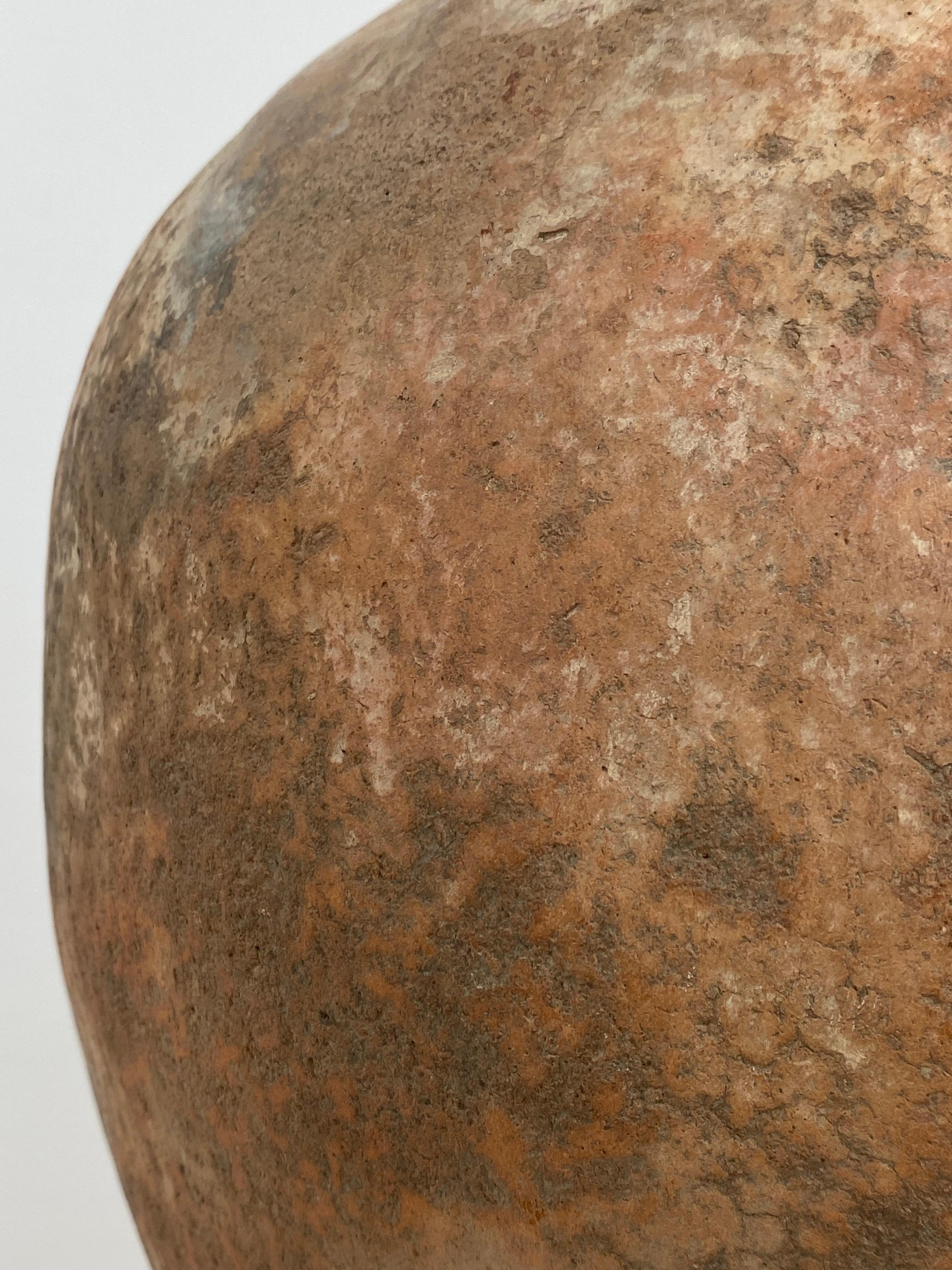 Patinated Antique Berber Terracotta Jar from Morocco For Sale