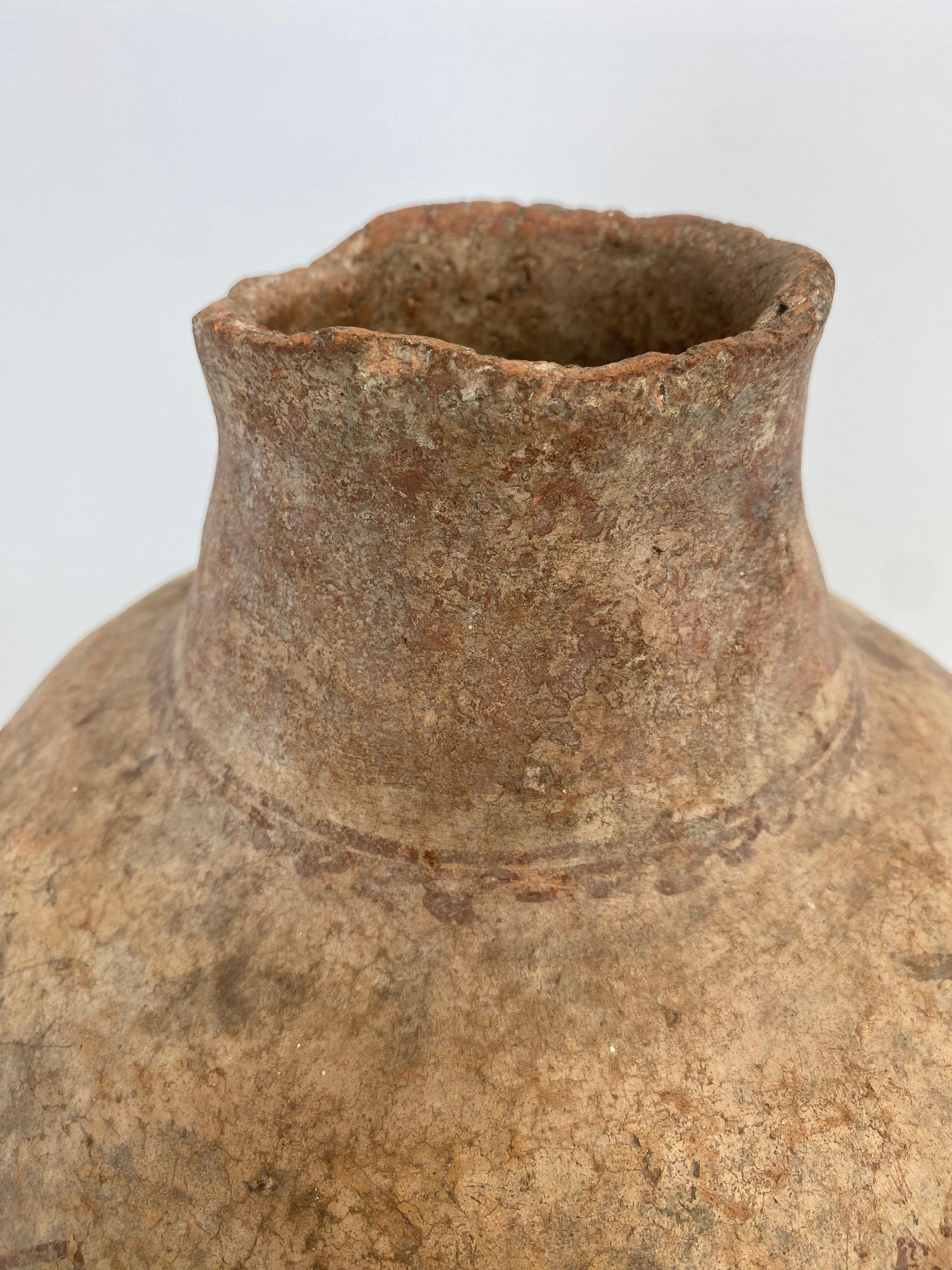 Antique Berber Terracotta Jar with 2 Handles For Sale 3