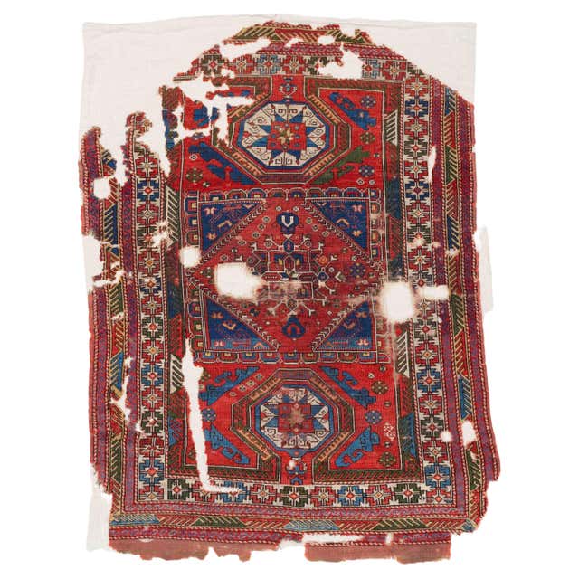 Antique Caucasian Fragment - 18th Century Rug Fragment, Caucasian Rug ...