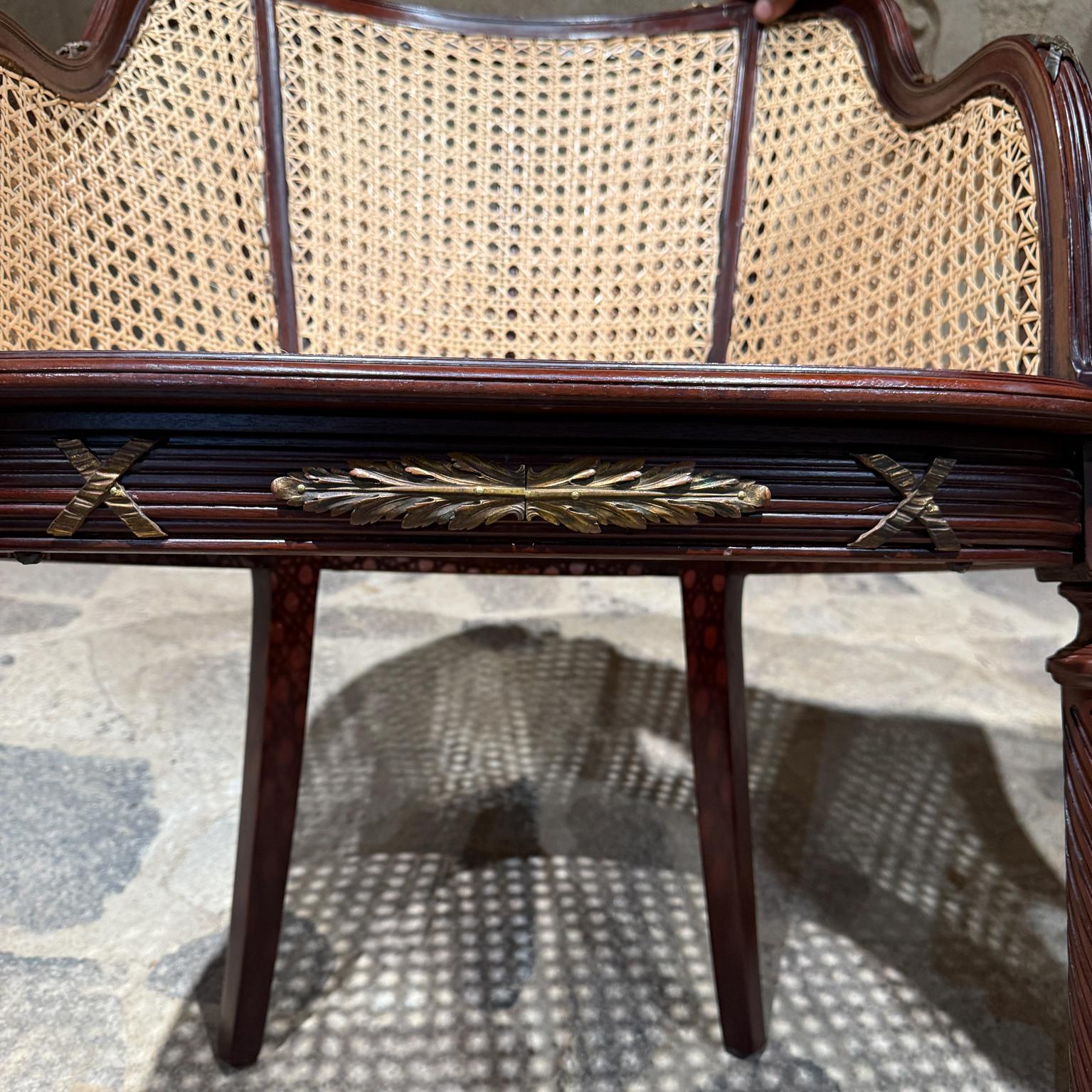Antique Bergère Caned Victorian French Armchair For Sale 3