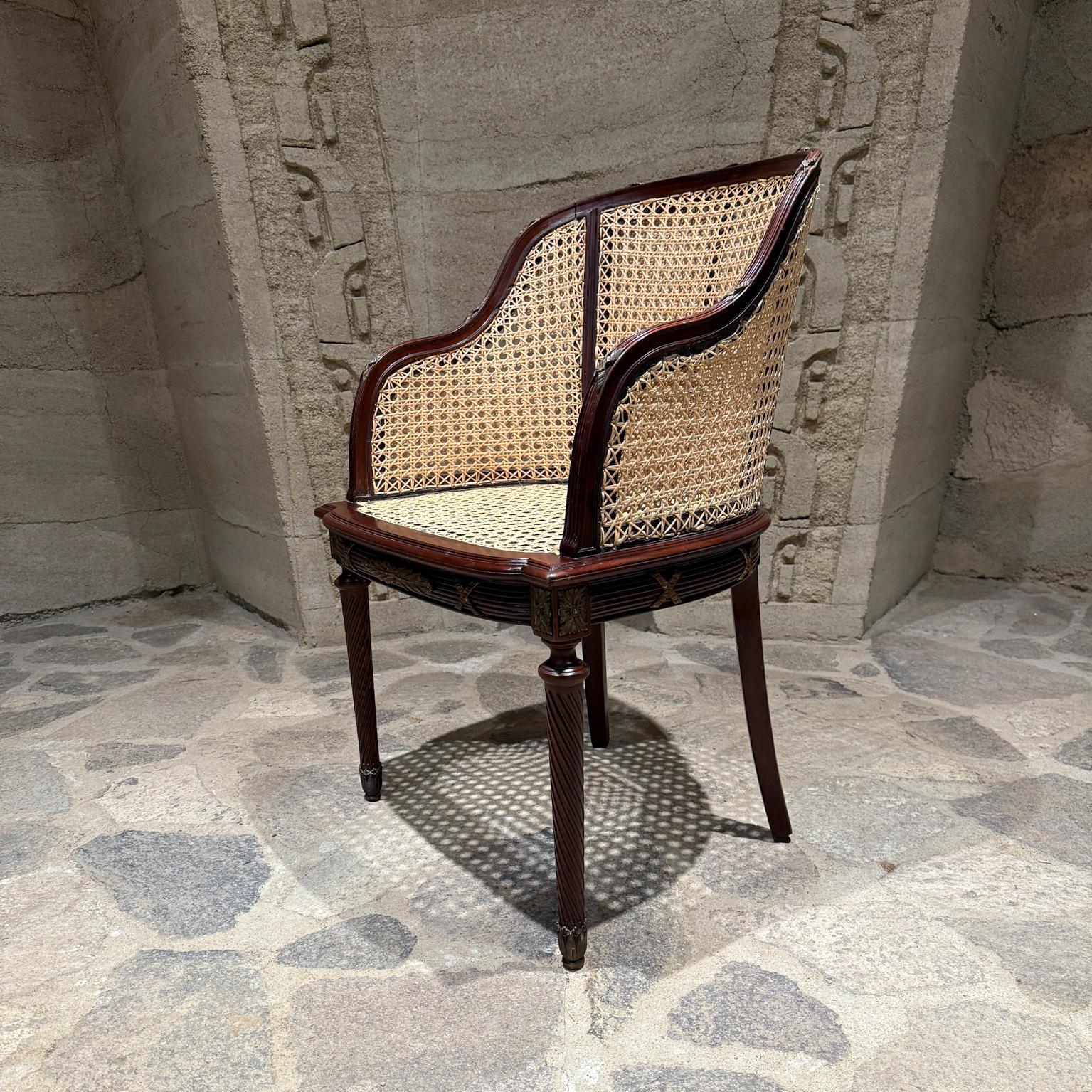 Unknown Antique Bergère Caned Victorian French Armchair For Sale