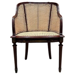Antique Bergère Sillón Victoriano French Caned