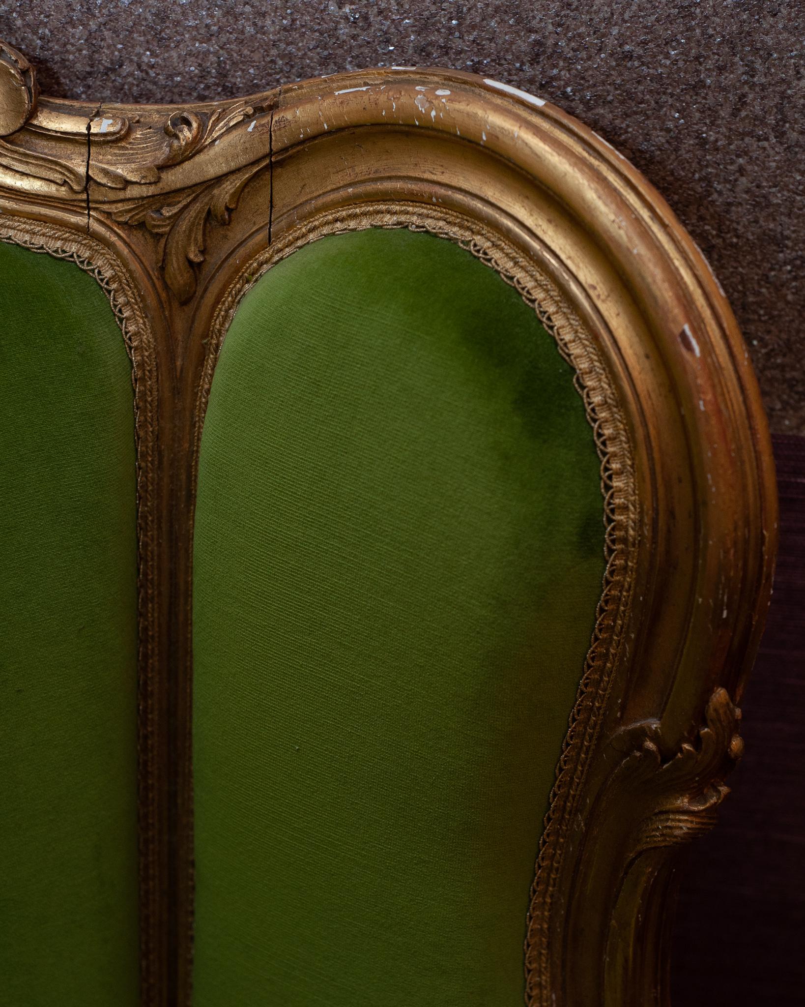 green velvet chair vintage