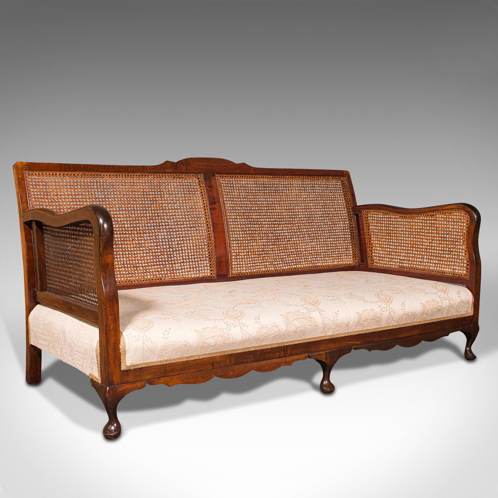 Antique Bergere Sofa, English, Beech, Cane, 2 Seat Settee, Edwardian, Circa 1910 4
