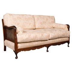 Antique Bergere Sofa, English, Beech, Cane, 2 Seat Settee, Edwardian, Circa 1910