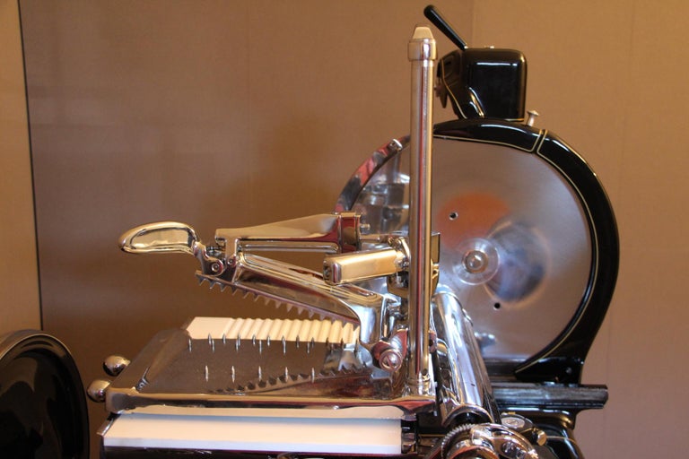 Antique Berkel Black Flywheel Meat Slicer For Sale at 1stDibs