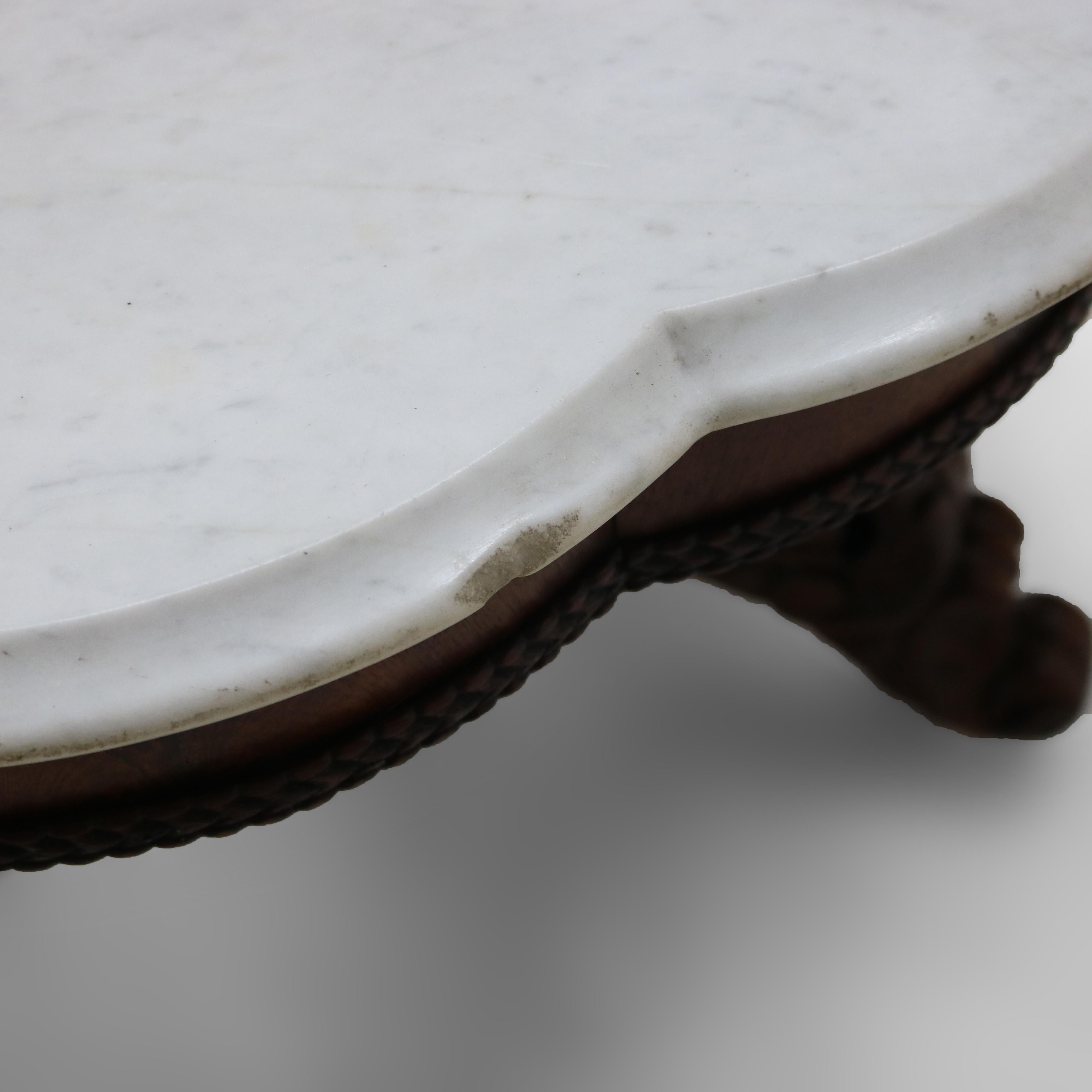 Ancienne table victorienne en acajou sculpté et palissandre de Berkey et Gay School C1880 en vente 5