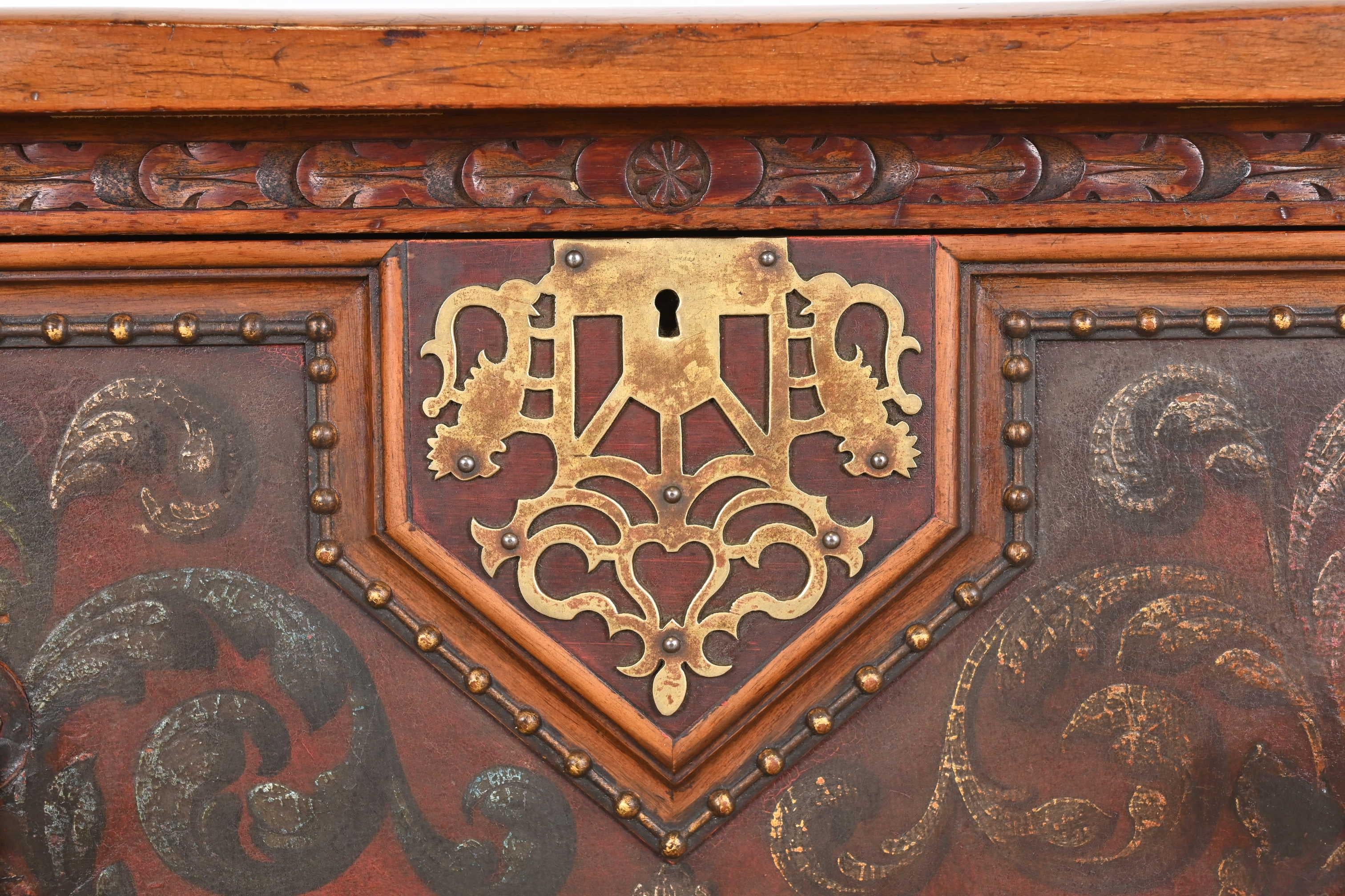 Antique Berkey & Gay English Jacobean Ornate Carved Walnut Sideboard, 1920s 3