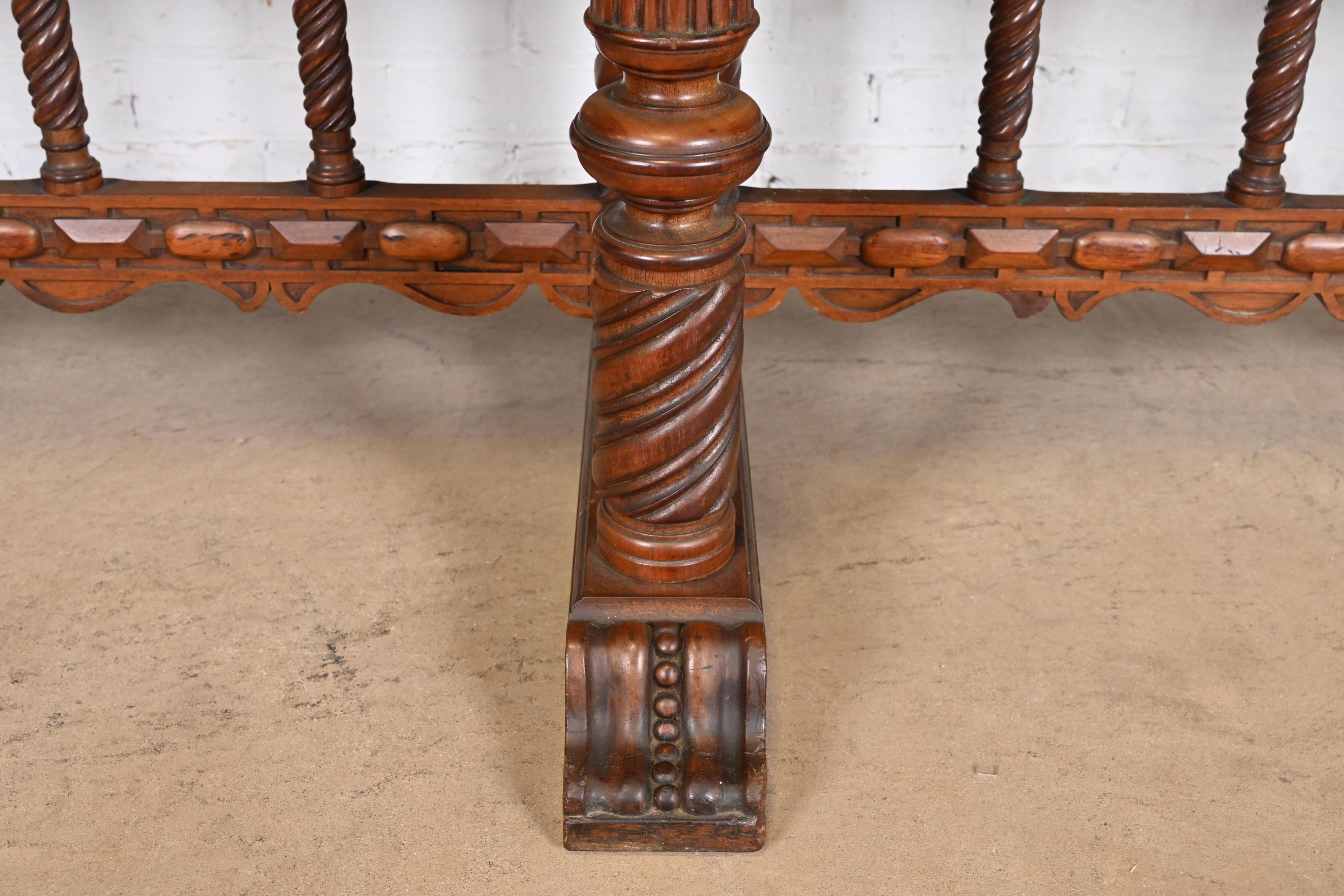 Antique Berkey & Gay English Jacobean Ornate Carved Walnut Sideboard, 1920s 4