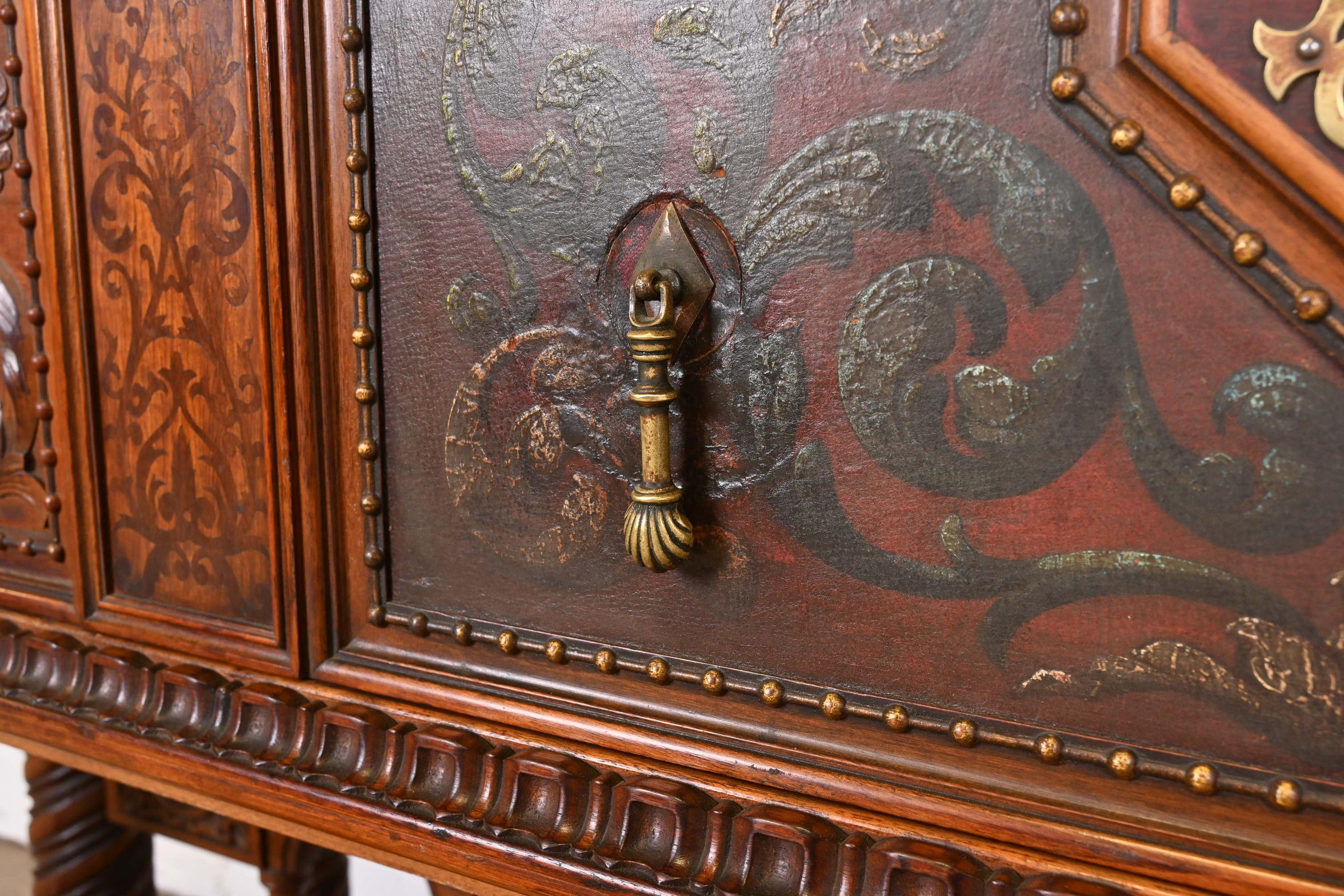 Antique Berkey & Gay English Jacobean Ornate Carved Walnut Sideboard, 1920s 7