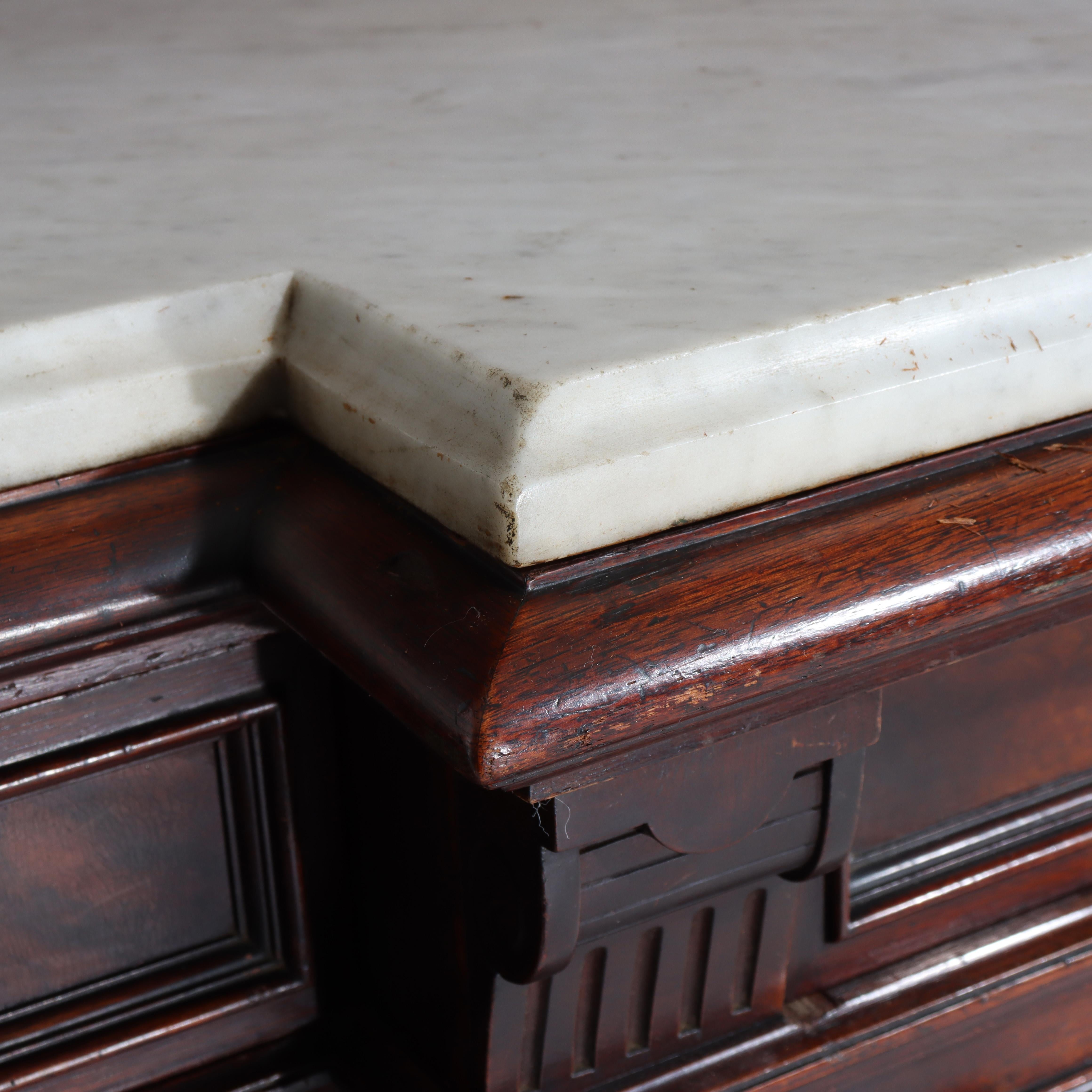 Antike Berkey & Gay Renaissance-Revival-Anrichte aus Nussbaum, Wurzelholz und Marmor um 1890 im Angebot 5