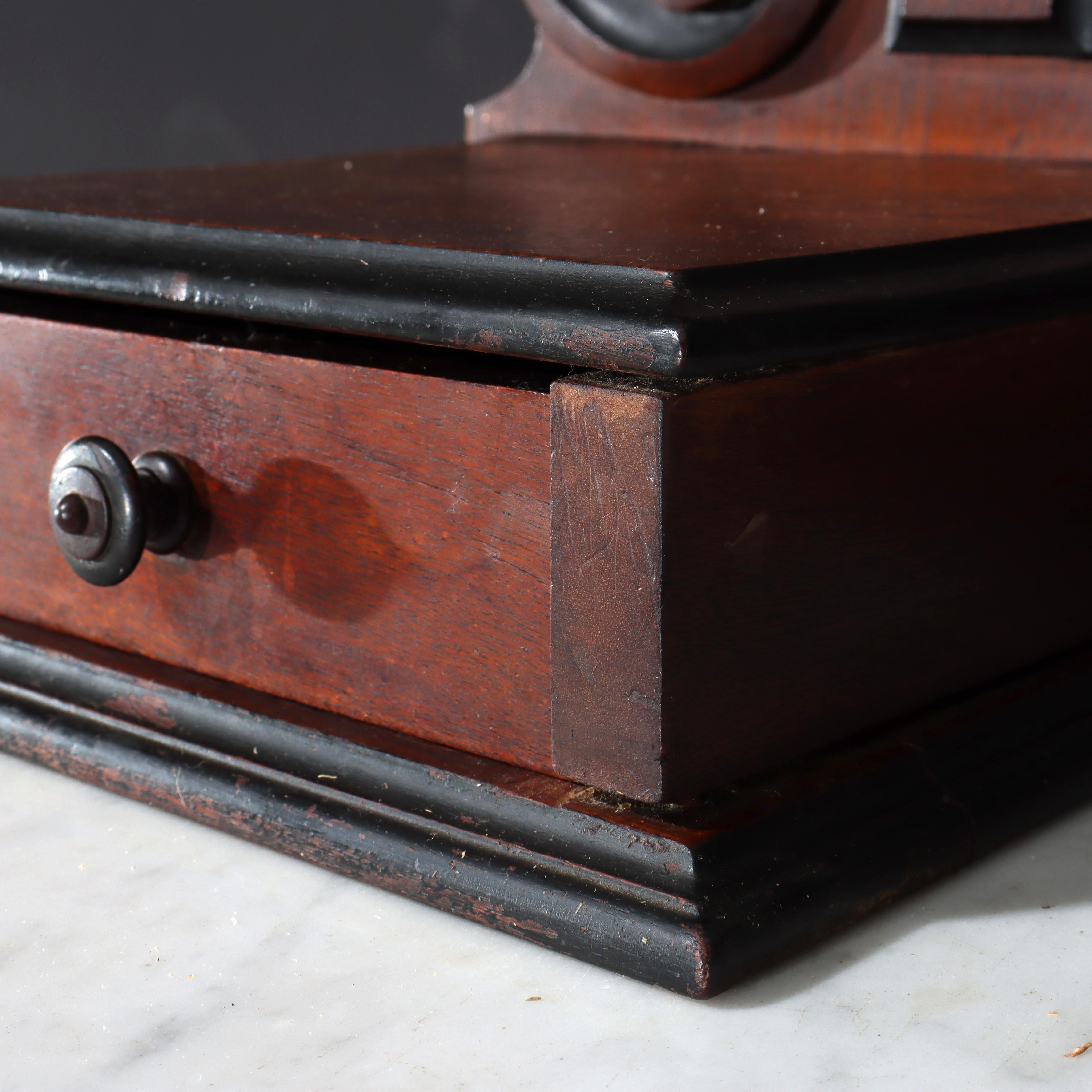 Antique Berkey & Gay School Victorian Walnut & Marble Dresser With Ebonized Trim in vendita 6