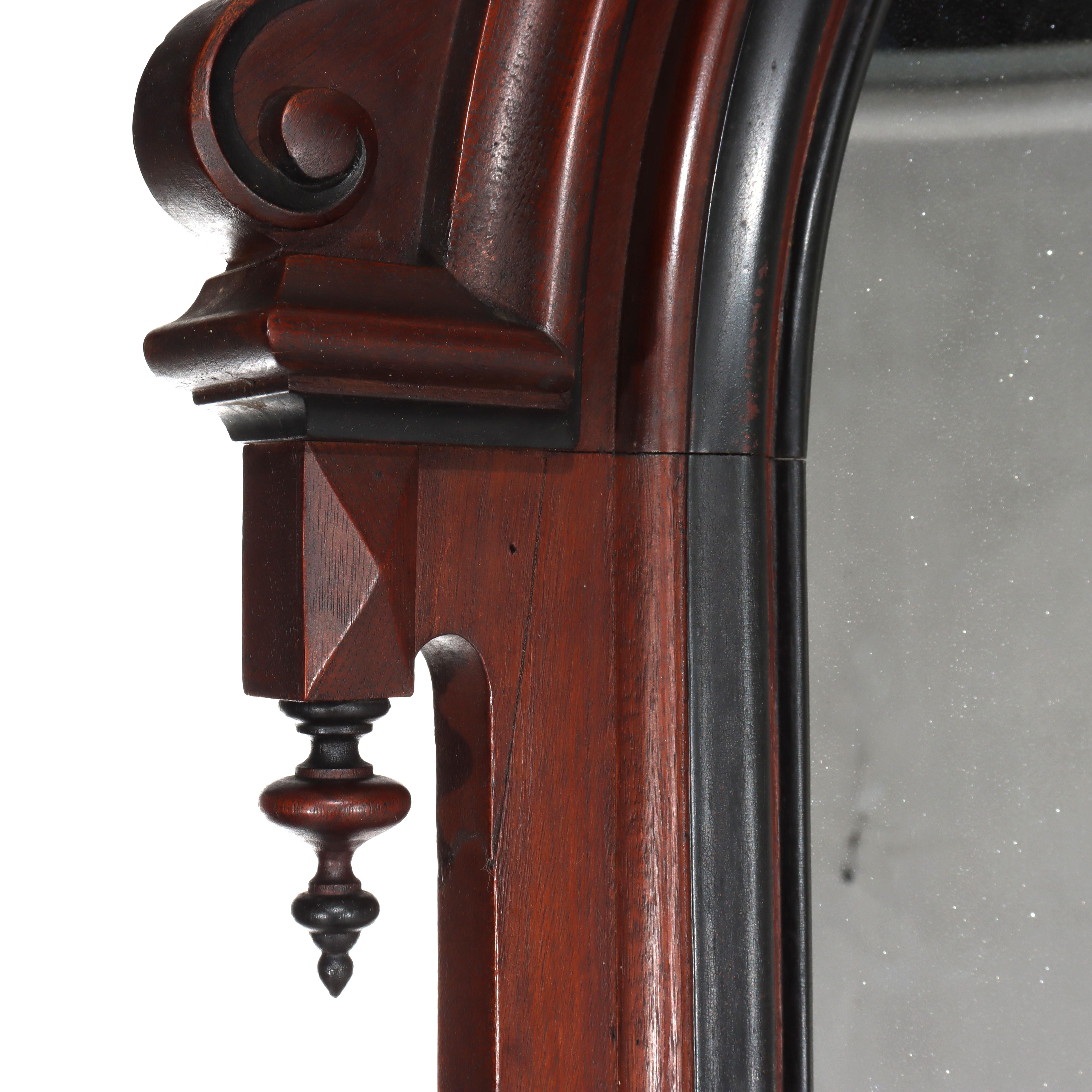 Antique Berkey & Gay School Victorian Walnut & Marble Dresser With Ebonized Trim in vendita 7