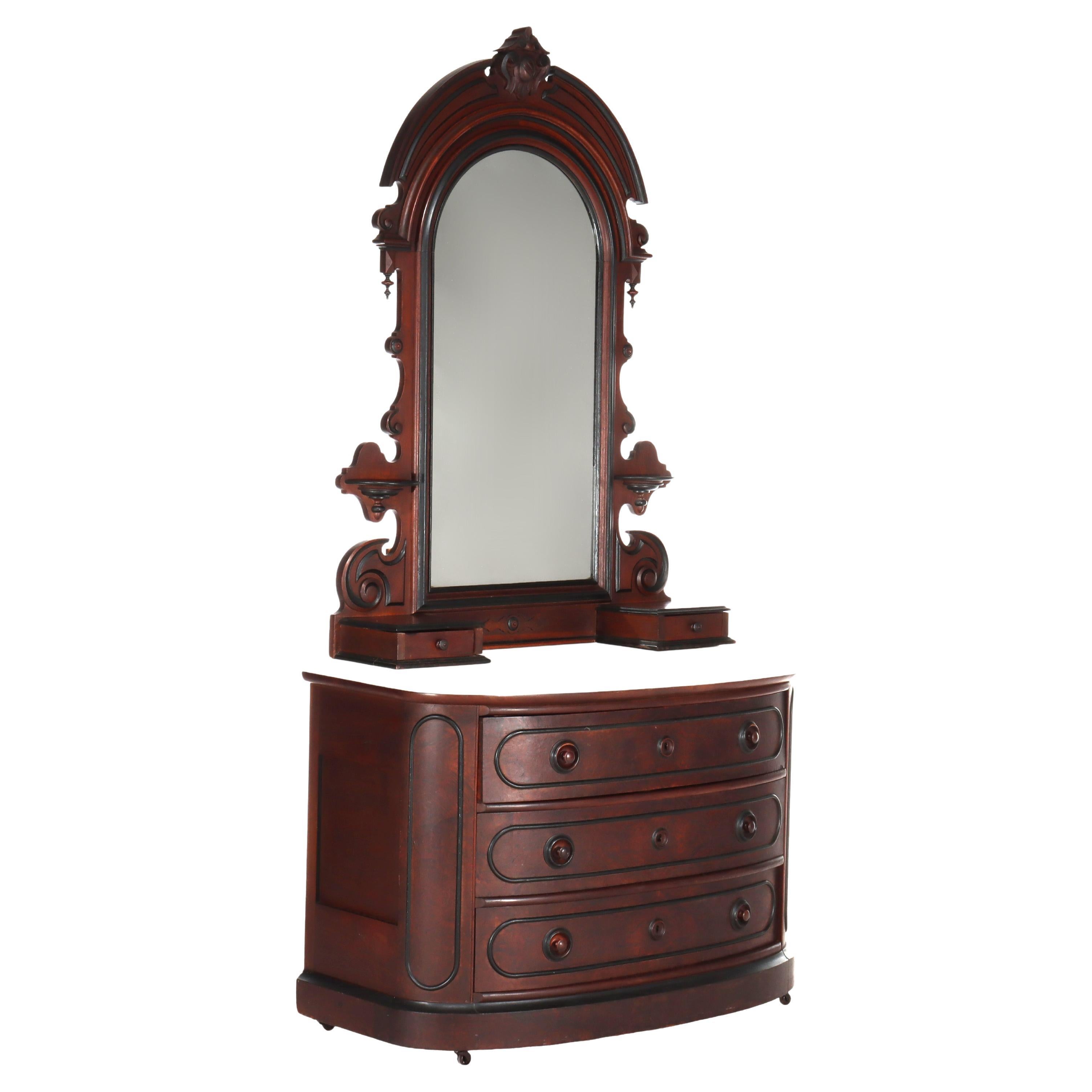 Antique Berkey
Gay School Victorian Walnut
Marble Dresser With Ebonized Trim