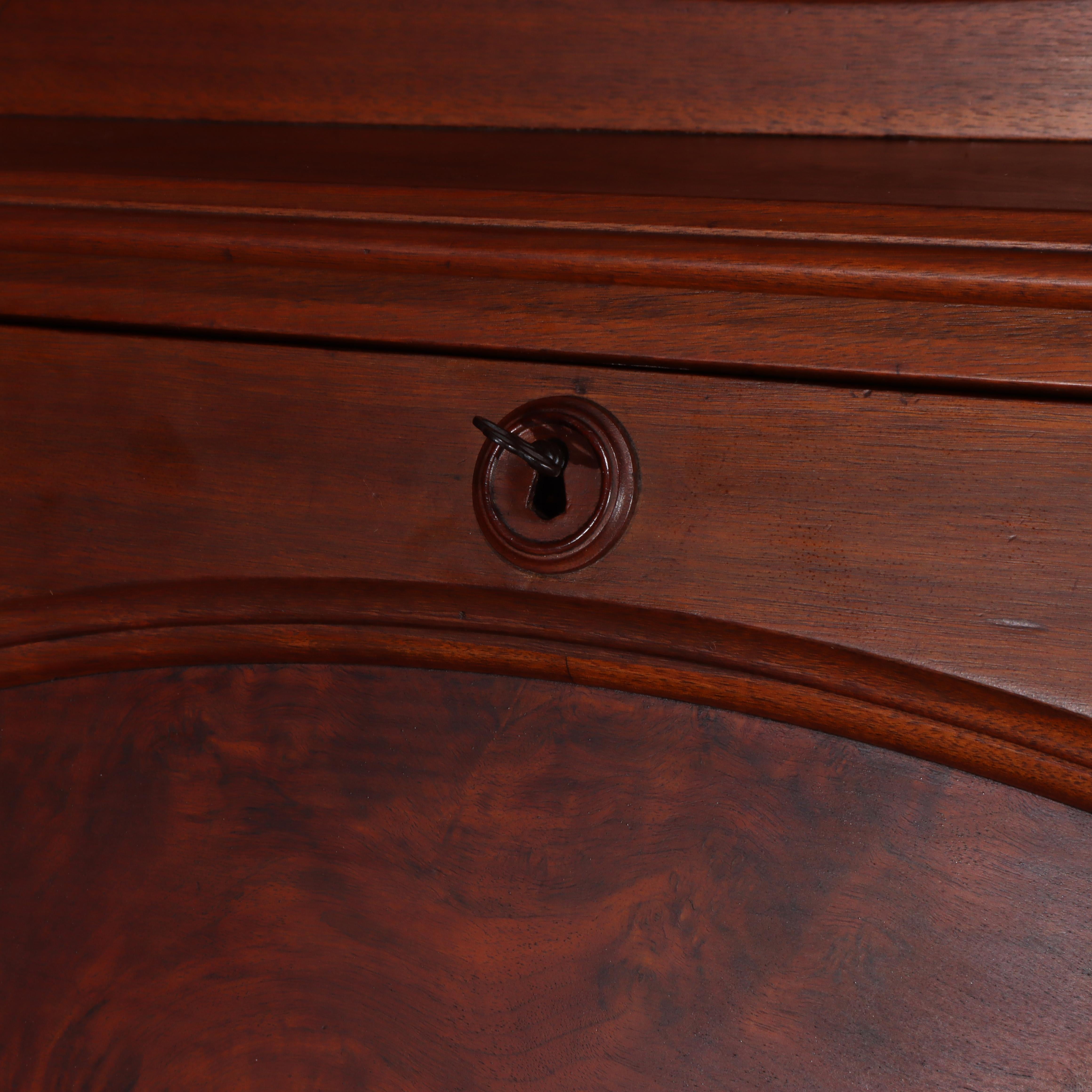 Antique Berkey & Gay Walnut & Burl Plantation Drop Front Desk c1890 im Angebot 9