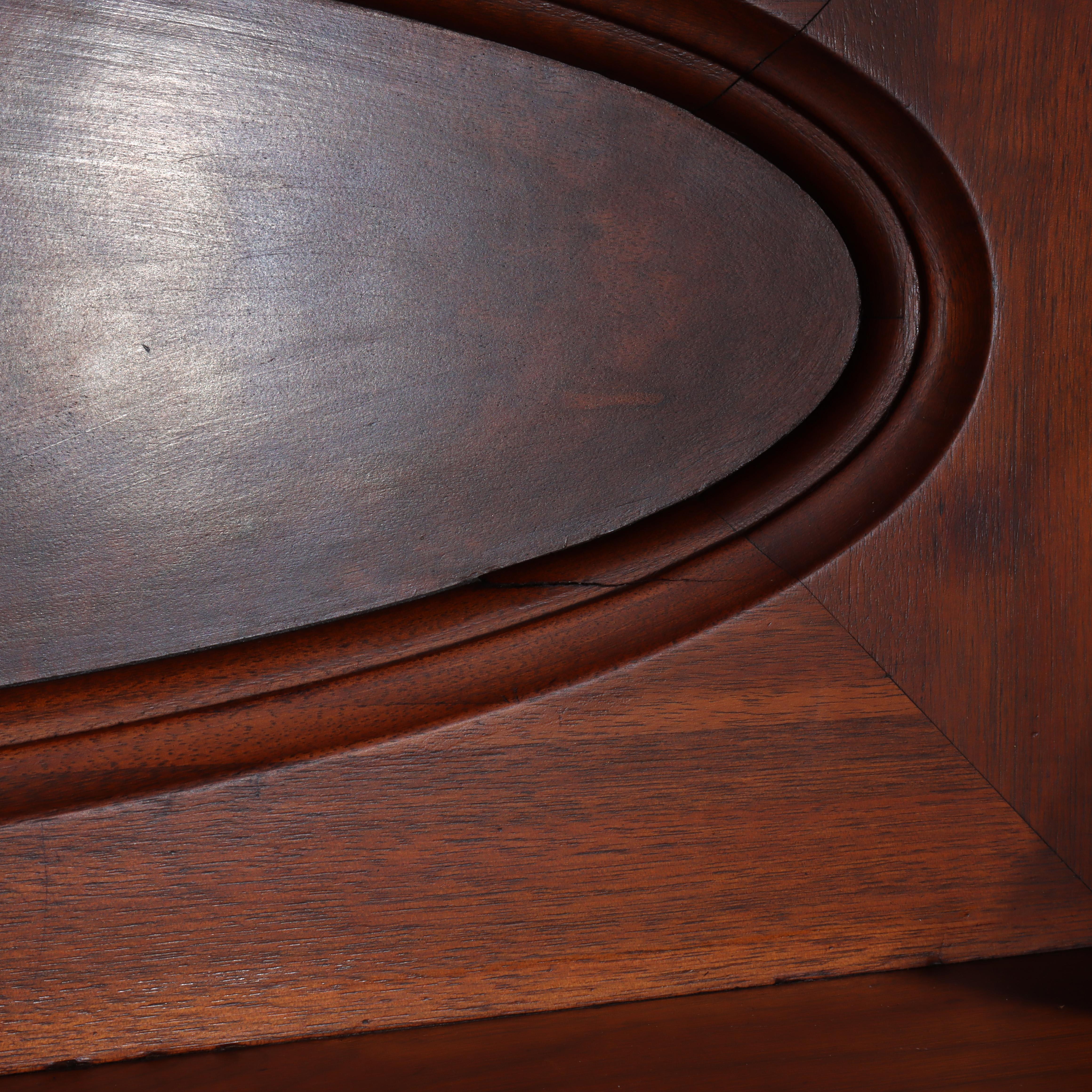 Antique Berkey & Gay Walnut & Burl Plantation Drop Front Desk c1890 im Angebot 10