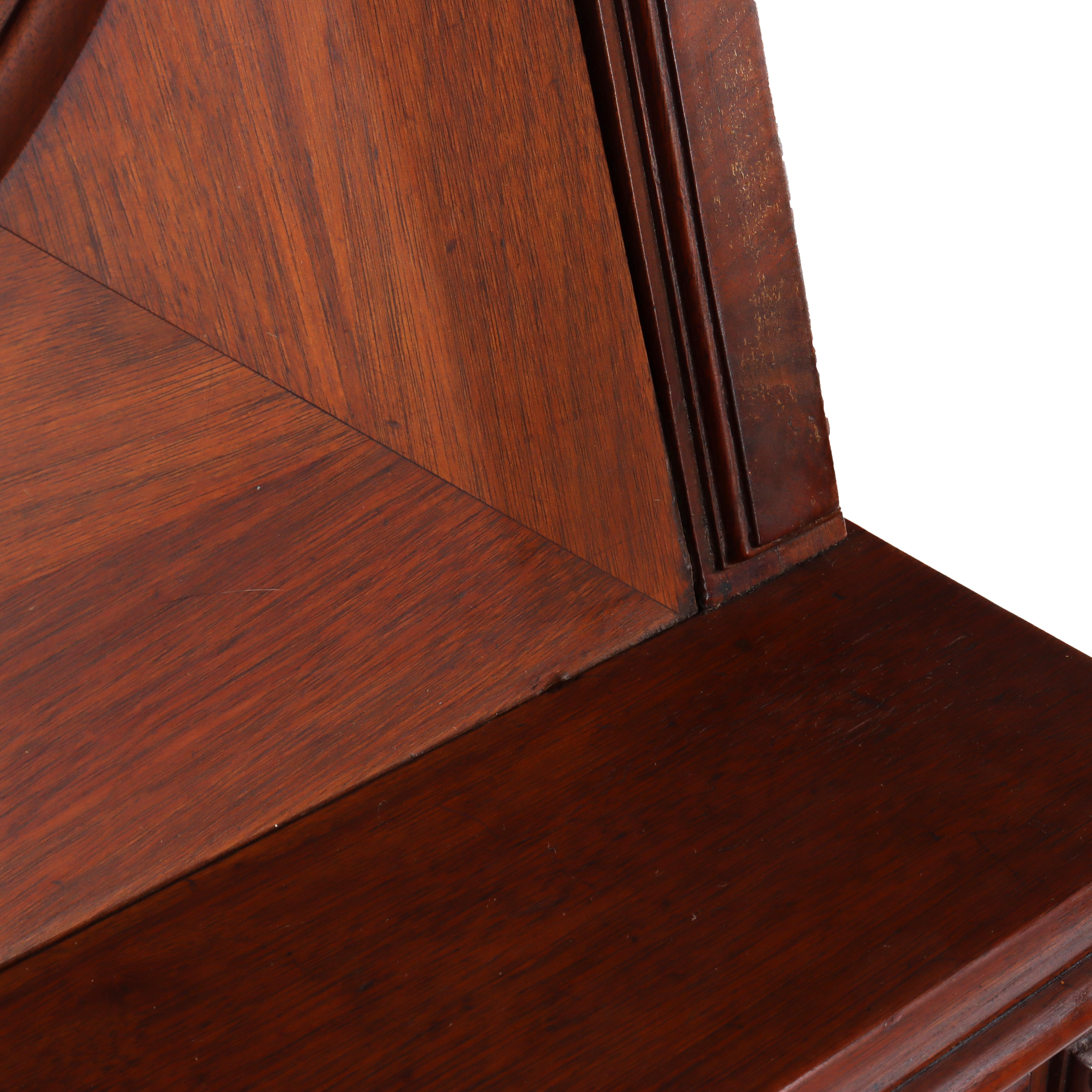 Antique Berkey & Gay Walnut & Burl Plantation Drop Front Desk c1890 im Angebot 3