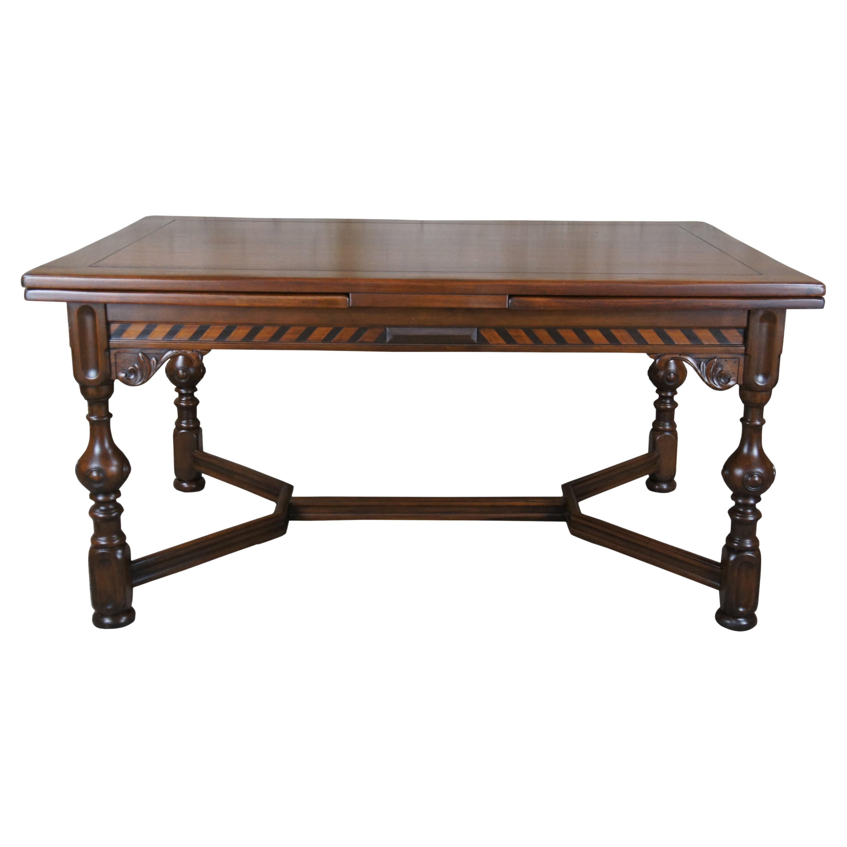 Antique Berkey Gay William & Mary Draw Leaf Refectory Dining Table Jacobean