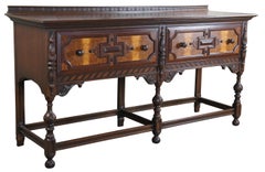 Antique Berkey & Gay William & Mary Walnut Buffet Sideboard Jacobean Gothic