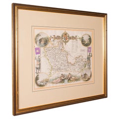 Mappa antica del Berkshire, Contea inglese, Incisione incorniciata, Cartografia, Litografia