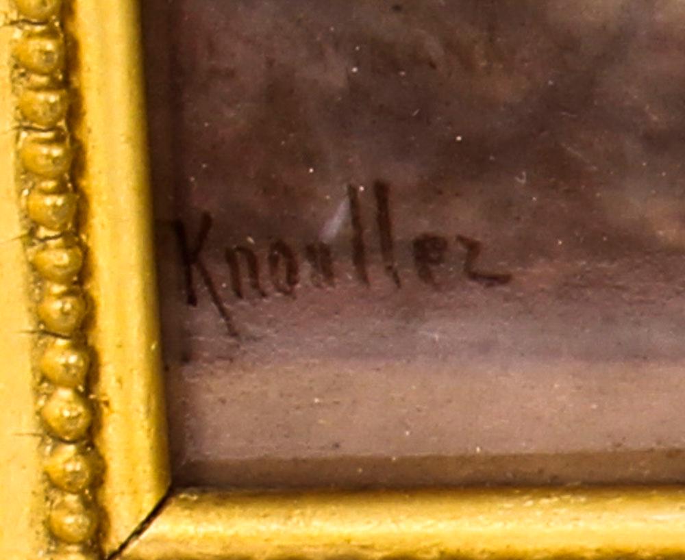 Antique Berlin Kpm Plaque 'Kunst Bringt Gunst Signed Knouller, 19th Century 1