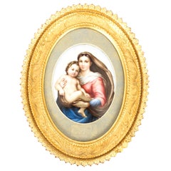 Antique Berlin KPM Plaque of Madonna and Child, 19th Century
