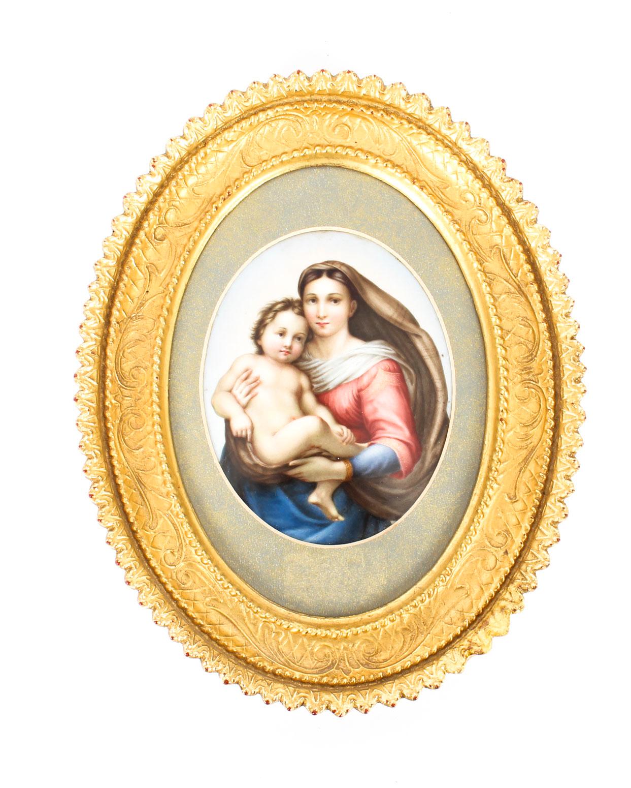 Antique Berlin KPM Plaque of Madonna and Child, 19th Century 4