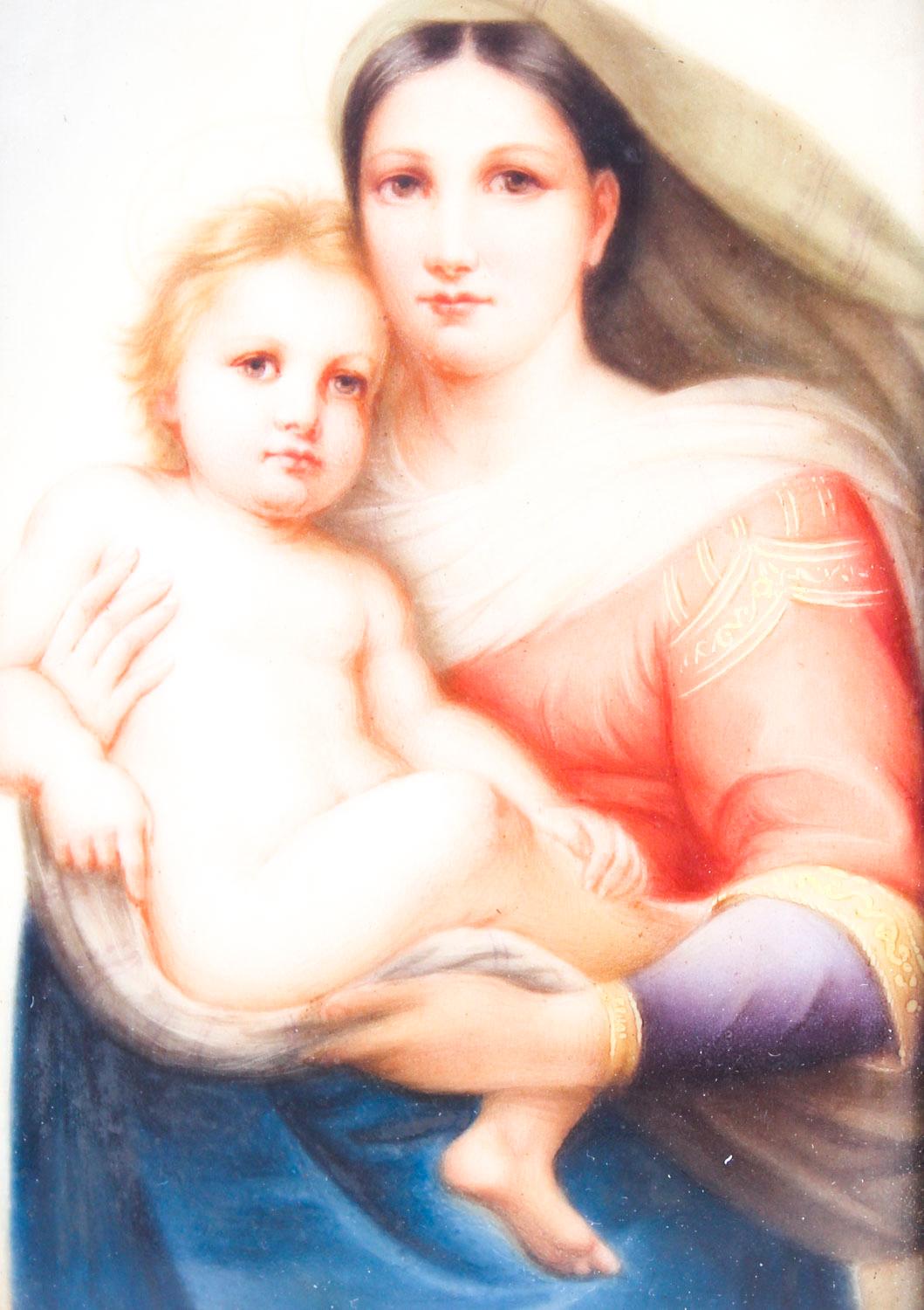 Antique Berlin KPM Plaque of Madonna and Child 19th Century at 1stDibs