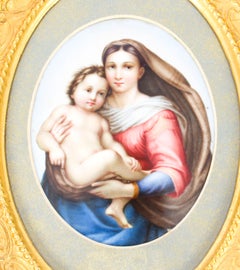 Antike Berliner KPM-Plakette mit Madonna und Kind:: 19. Jahrhundert