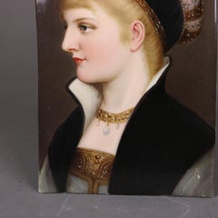 Antique Berlin School KPM Porcelain Portrait Plaque Of A Woman C1890
