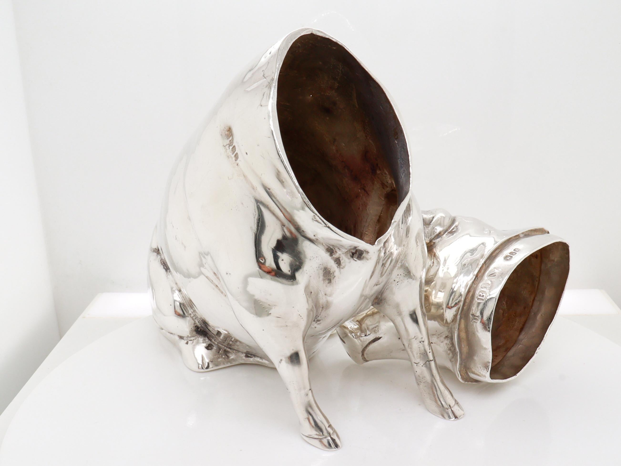 Antico Berthold Muller/Neresheimer in argento sterling Scatola per maiali seduti o porta tè in vendita 6