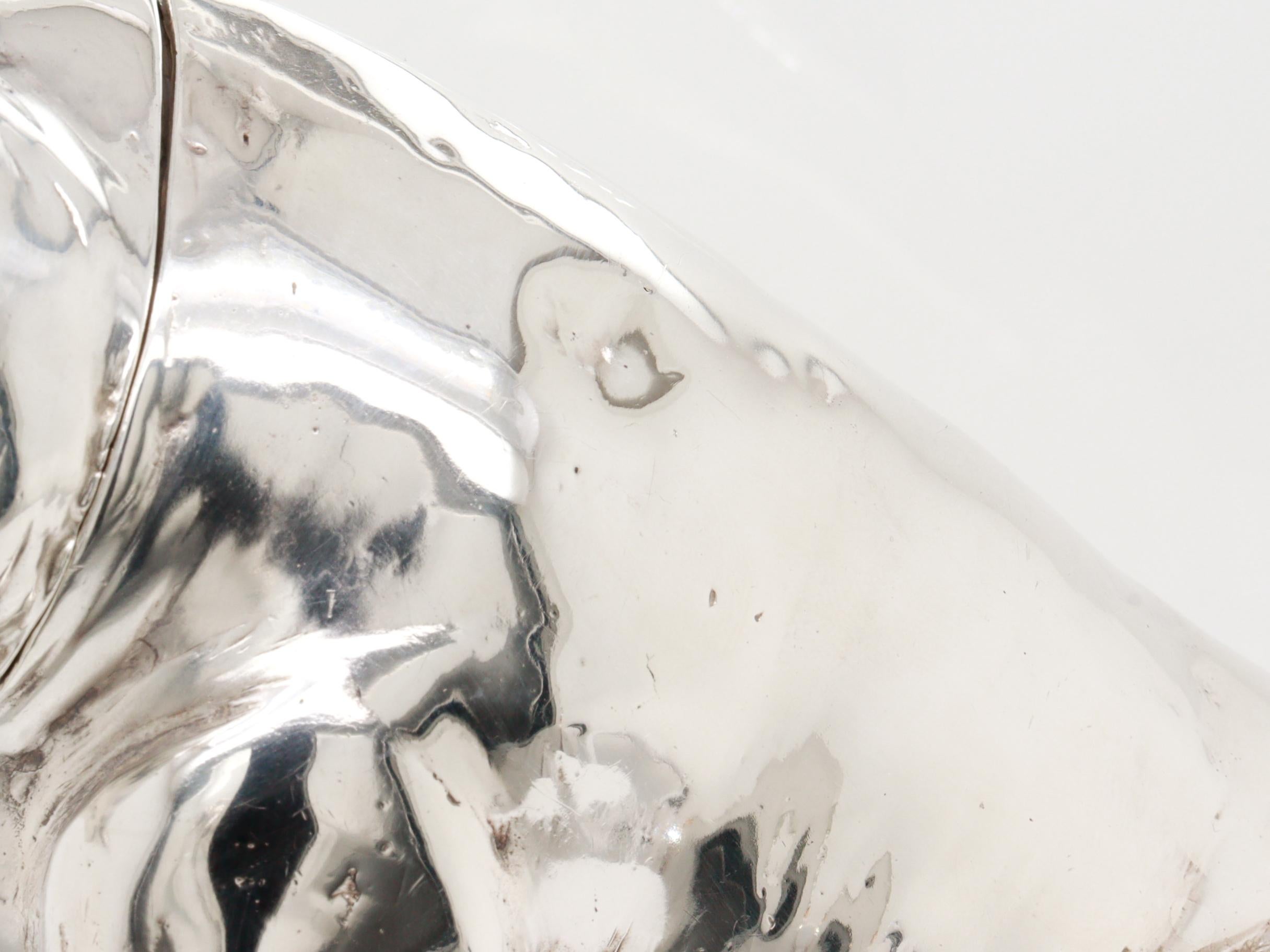 Antico Berthold Muller/Neresheimer in argento sterling Scatola per maiali seduti o porta tè in vendita 8