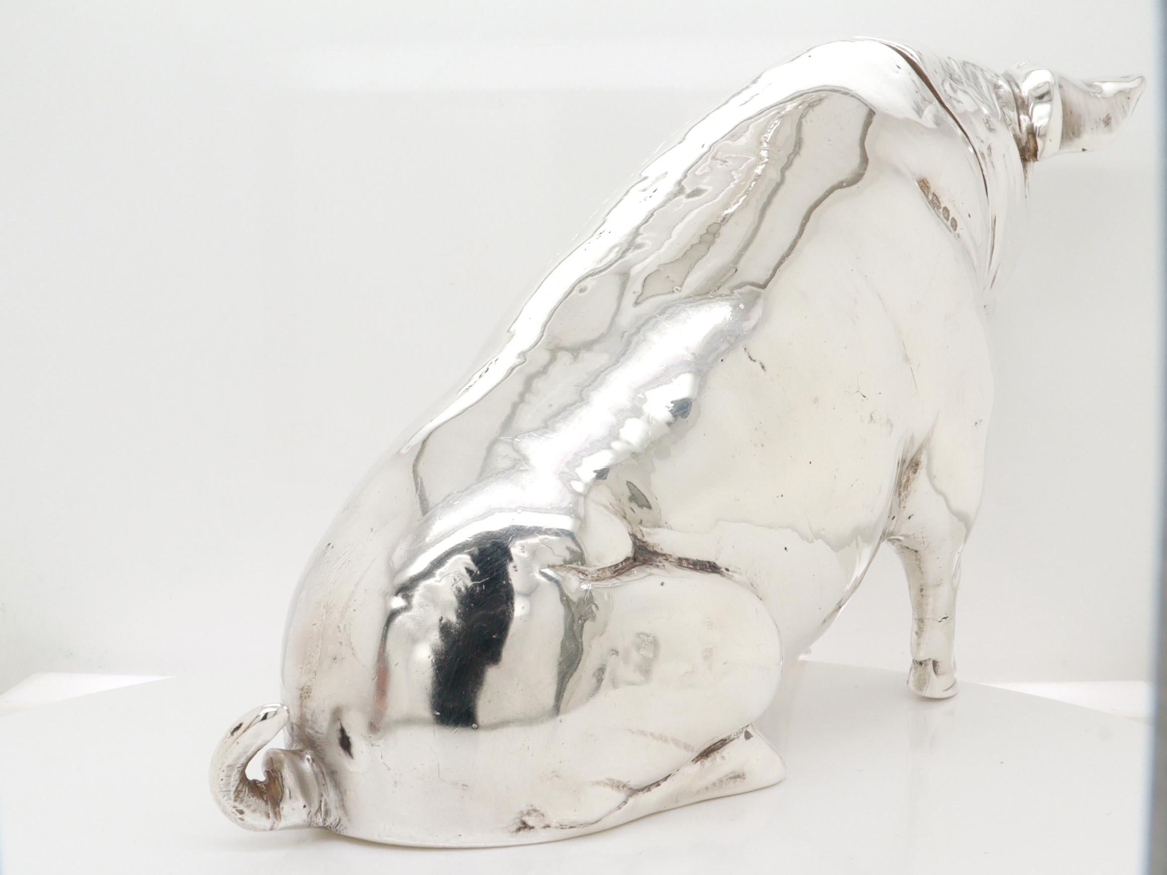 Argento Antico Berthold Muller/Neresheimer in argento sterling Scatola per maiali seduti o porta tè in vendita