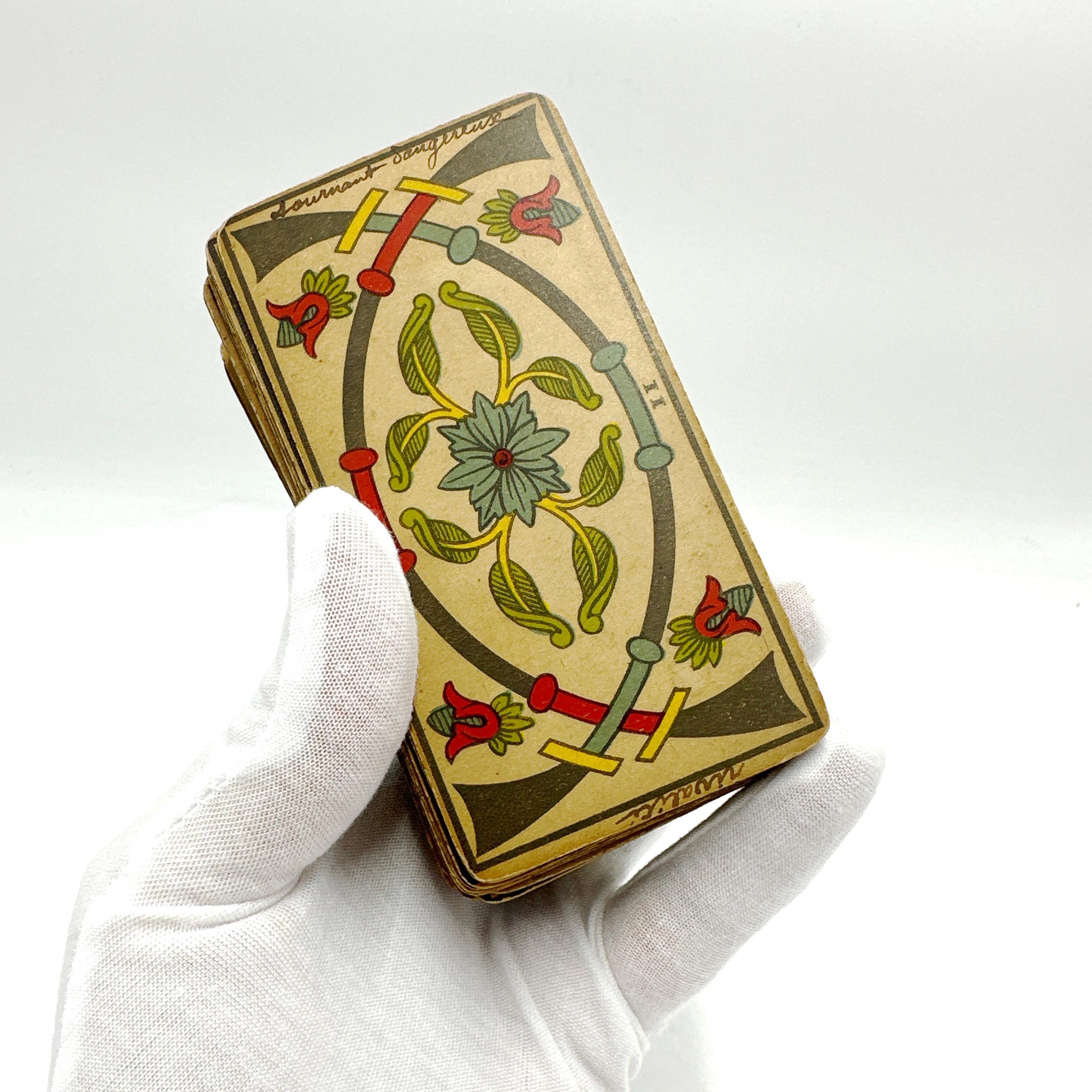 Antique Besancon Tarot Deck 78 Cards Complete Late 19th Century BP Grimaud Paris 5