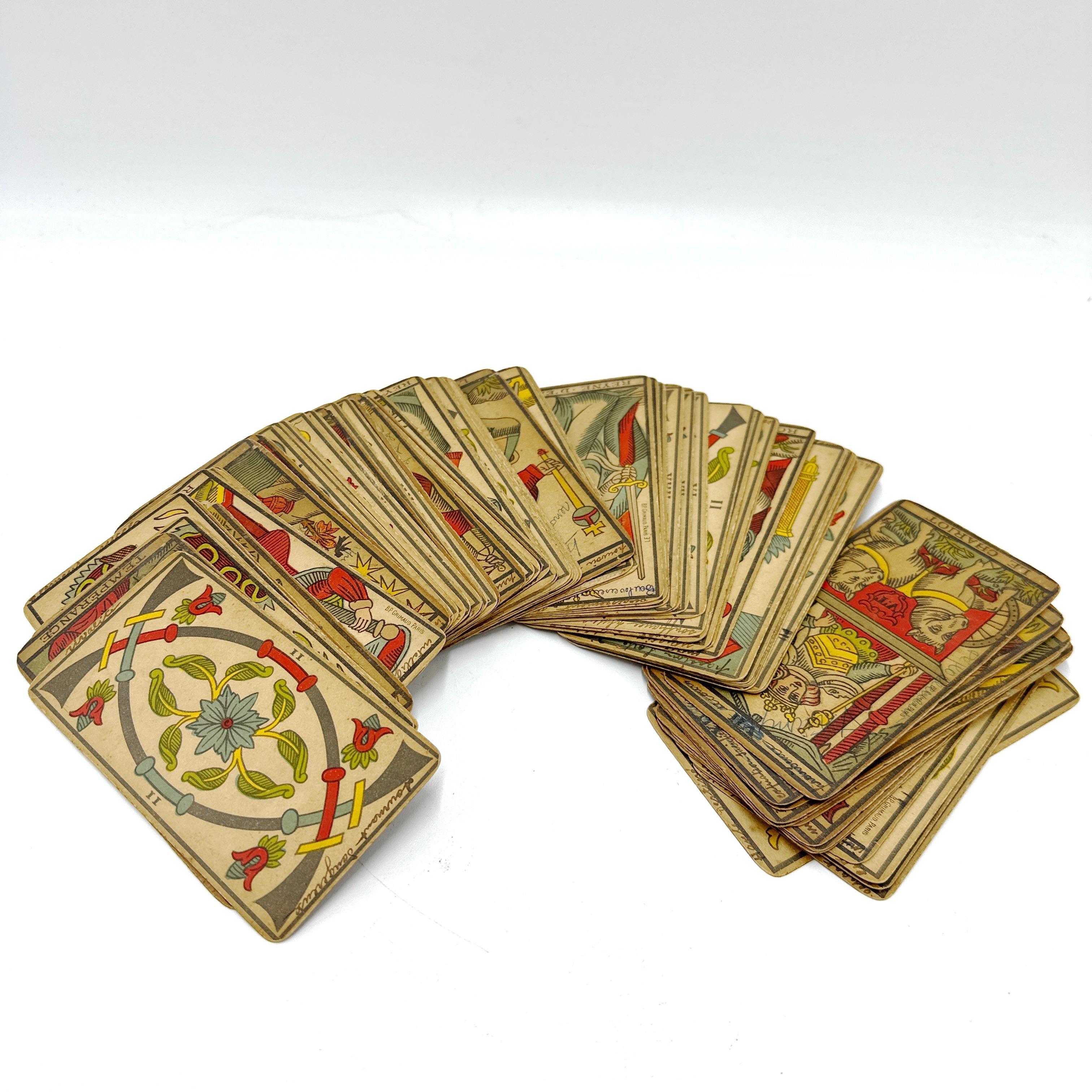 Antique Besancon Tarot Deck 78 Cards Complete Late 19th Century BP Grimaud Paris 6