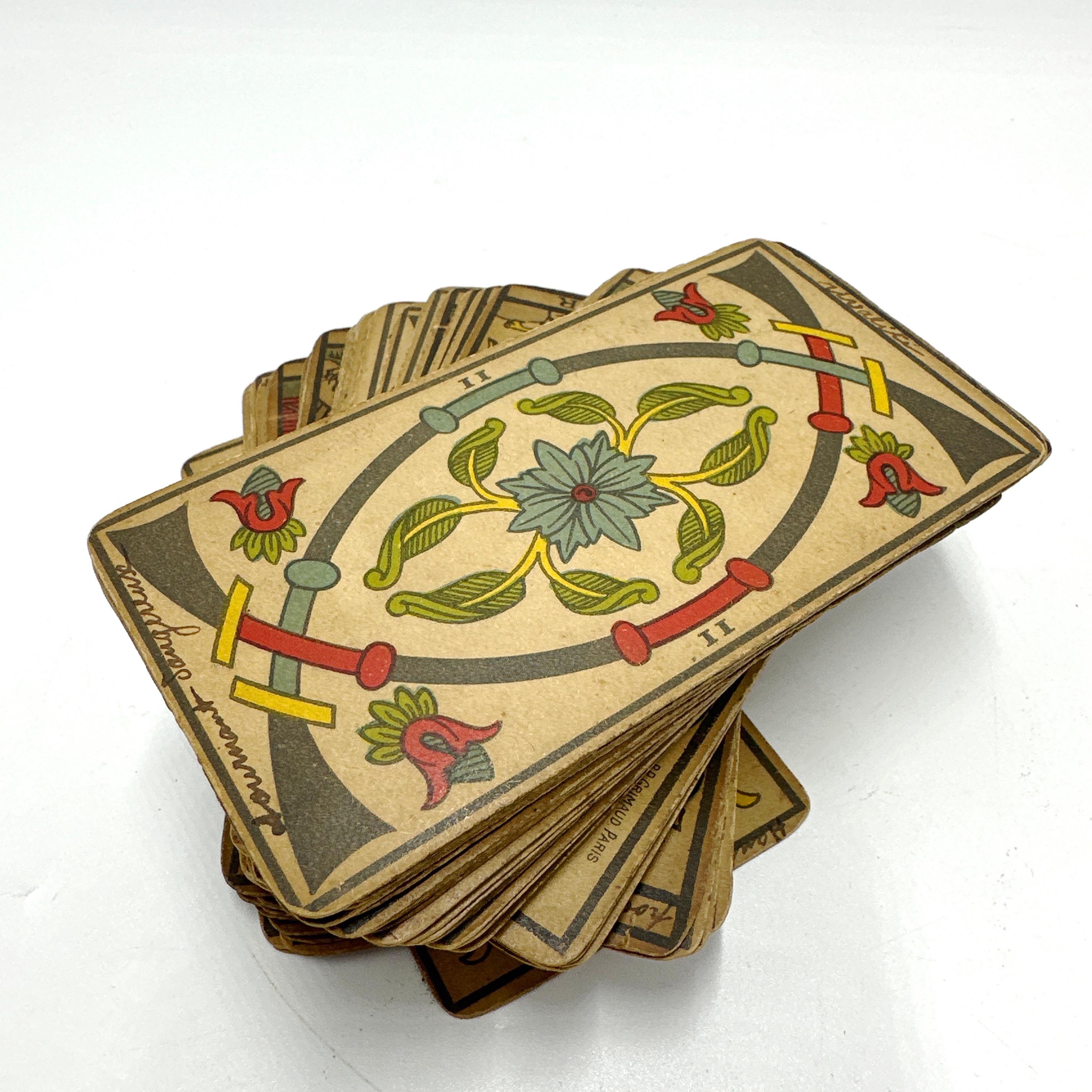 Antique Besancon Tarot Deck 78 Cards Complete Late 19th Century BP Grimaud Paris 7