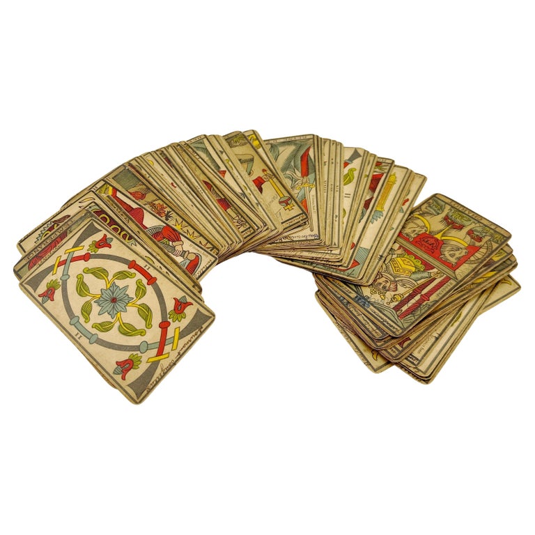 Antique Besancon Tarot Deck 78 Cards Complete Late 19th Century BP Grimaud  Paris at 1stDibs