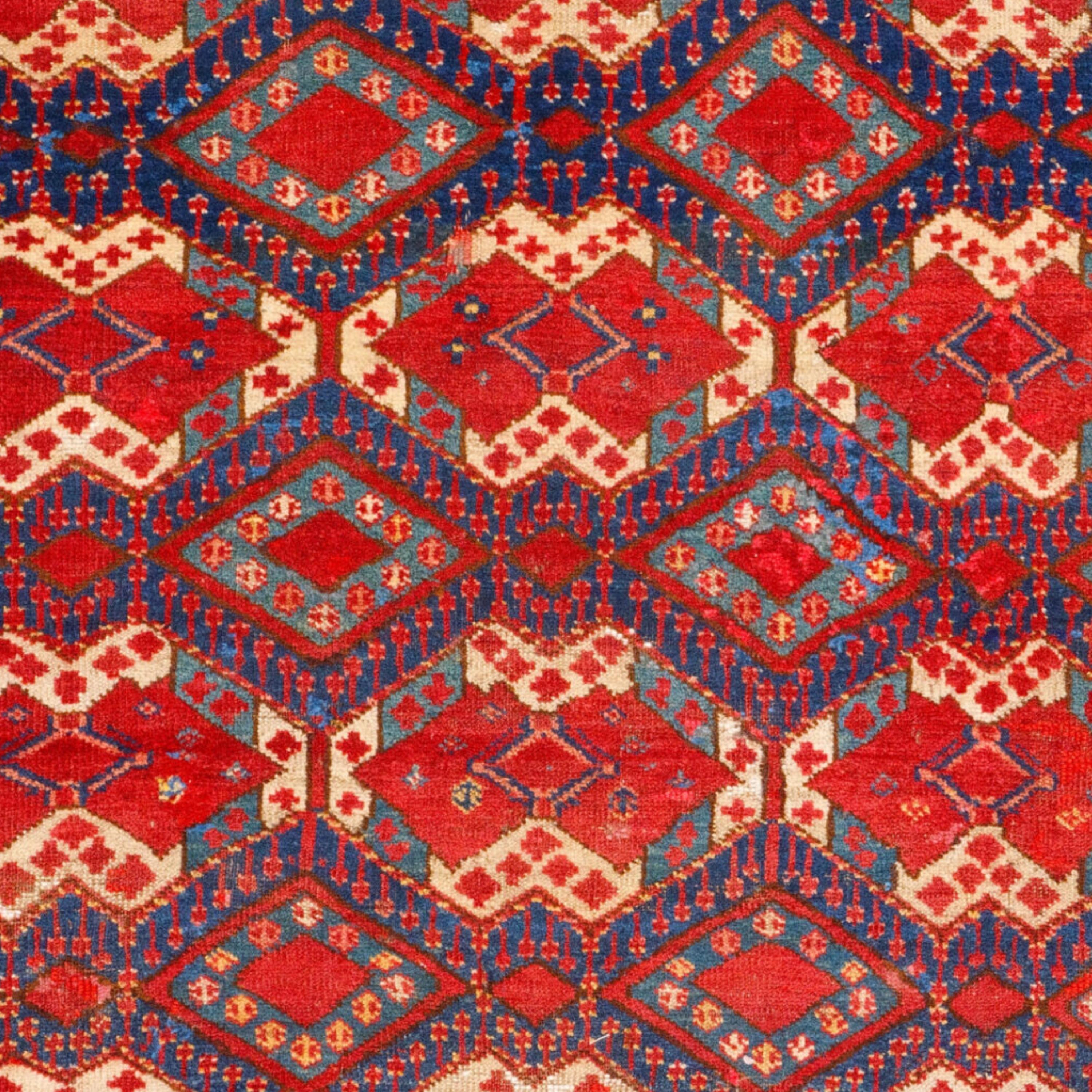 Turkmen Antique Beshir Carpet - 19th Century Antique Beshir Engsi, Antique Rug For Sale