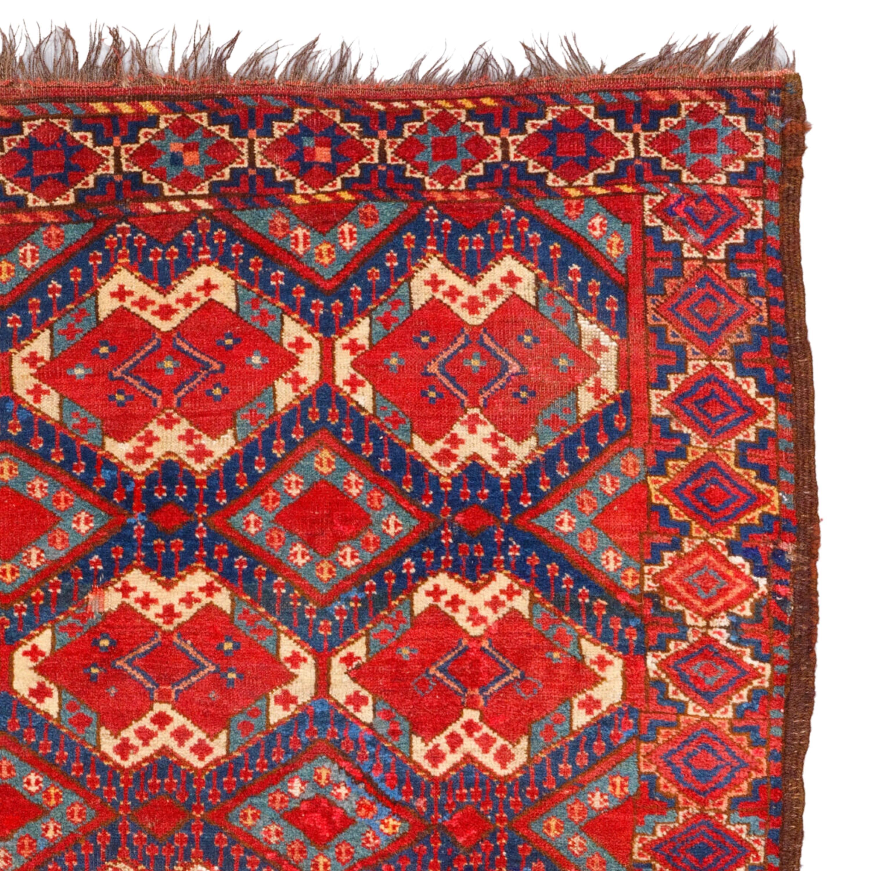 Antique Beshir Carpet - 19th Century Antique Beshir Engsi, Antique Rug In Good Condition For Sale In Sultanahmet, 34