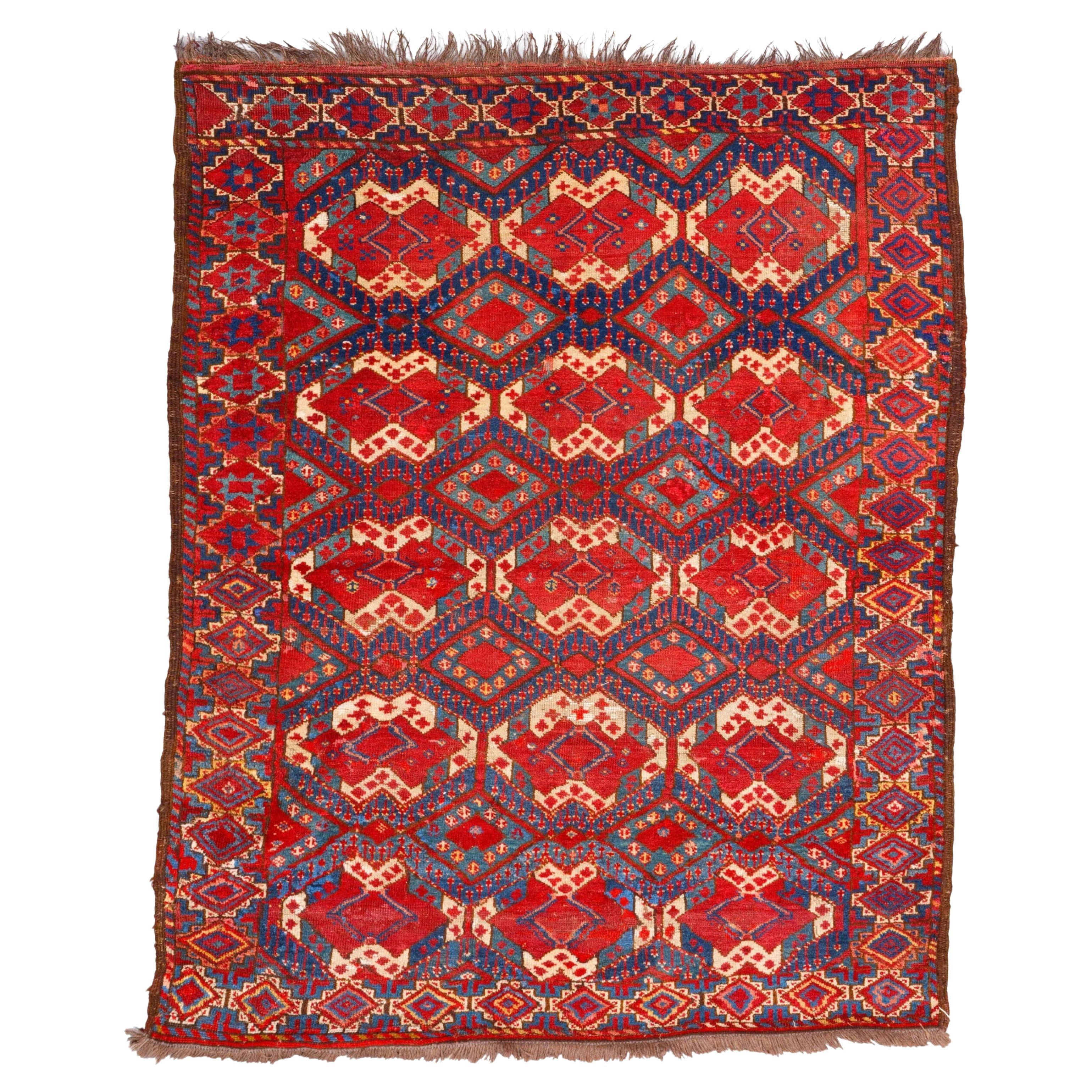 Antique Beshir Carpet - 19th Century Antique Beshir Engsi, Antique Rug