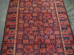 Antique Beshir Turkmen Kelleh Rug of Small Size, Circa 1880