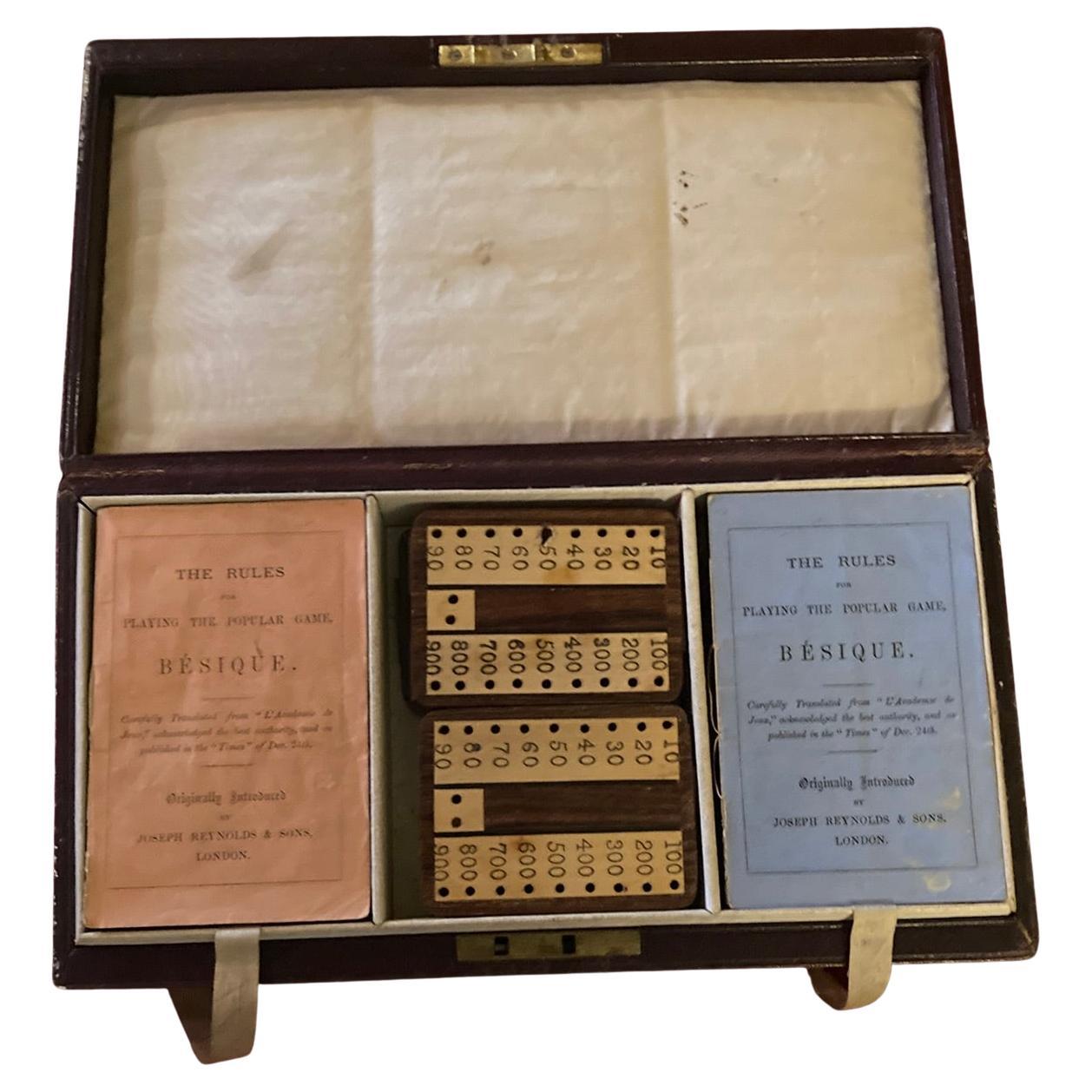 Antico set di carte "Besique" (Bezique) di Joseph Reynolds 
Sons, anni 
70 del XIX secolo. in vendita