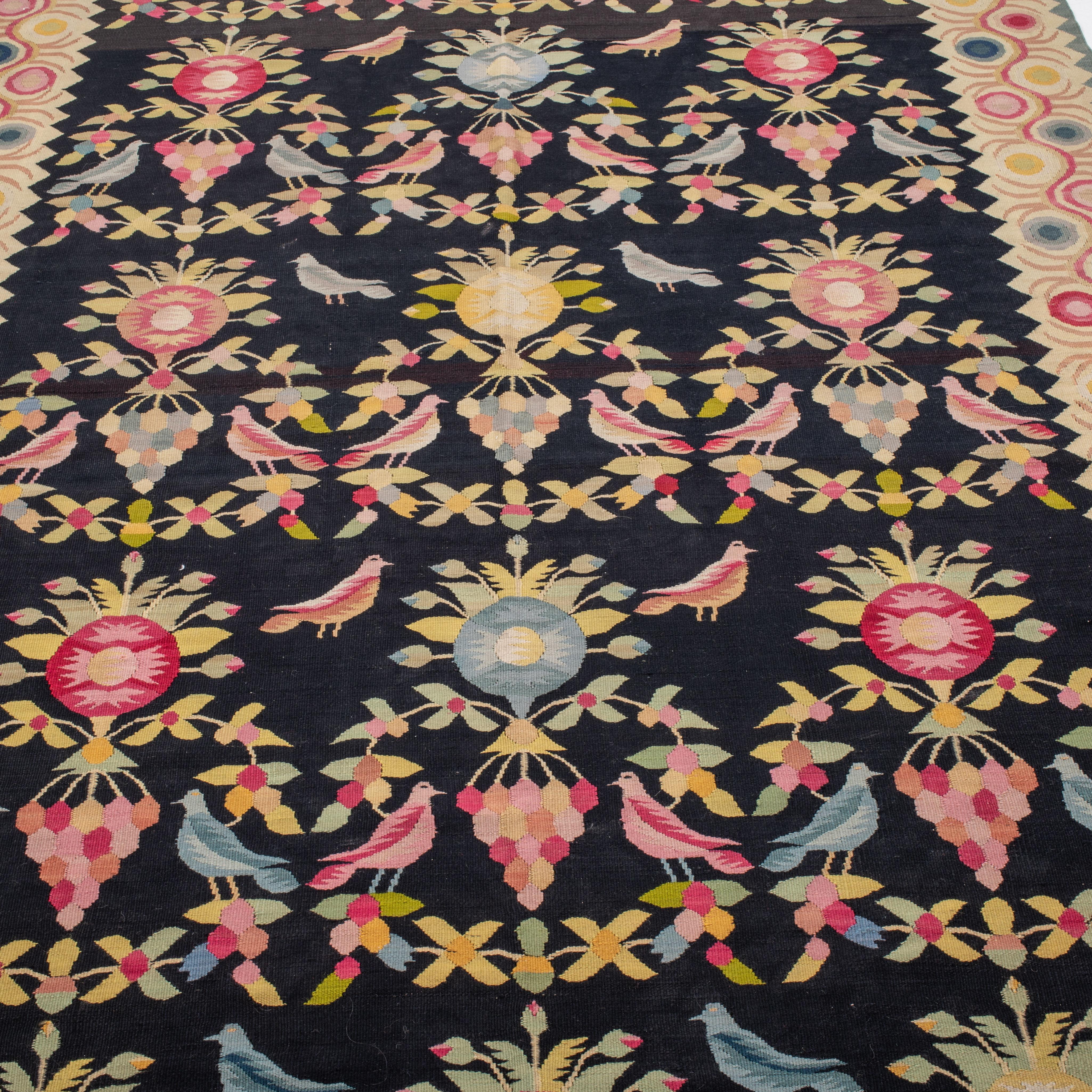Hand-Woven Antique Bessarabian Kilim, Late 19th /Early 20th C.