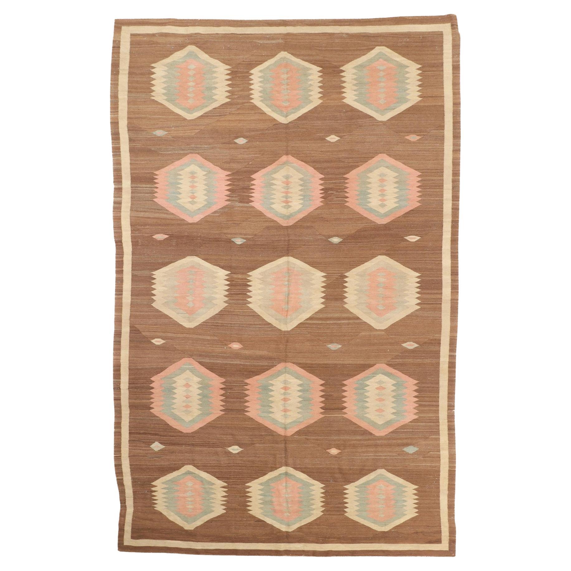 Antique Fine Bessarabian Kilim Large Neutral Rug, late 19th century  For Sale