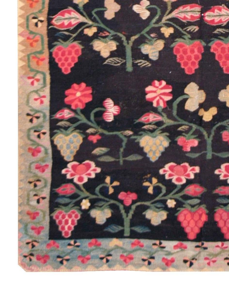 Antique Bessarabian rug, circa 1910. These are flat-woven (pretty much reversible) graphic rugs, with high contrast and vibrancy. These rugs are incredibly charismatic and fun, as well being rare relative to other old rugs around. Colors: